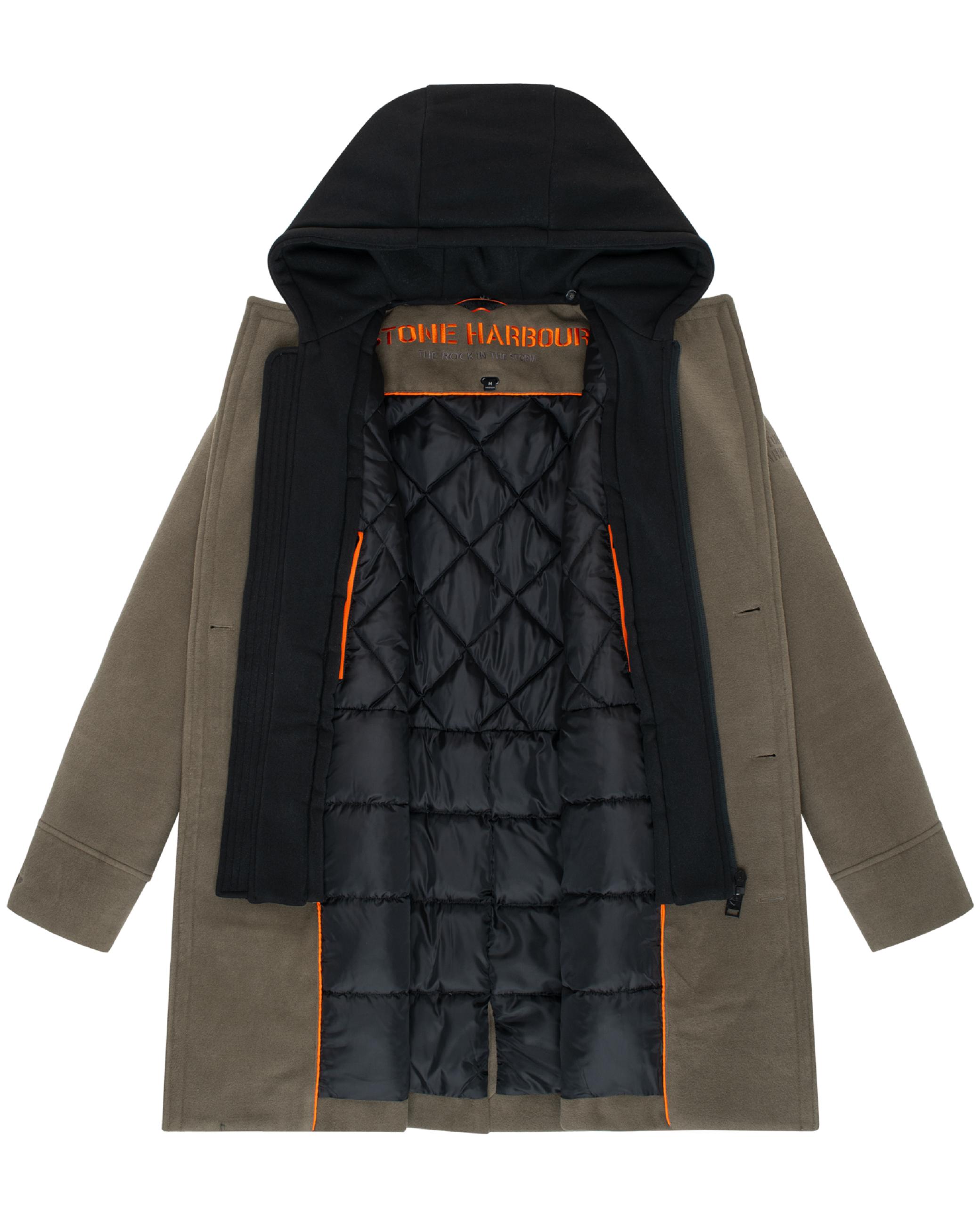 Klassischer Mantel in Wollmantel-Optik mit Kapuze "Darioon XX" Stone Brown