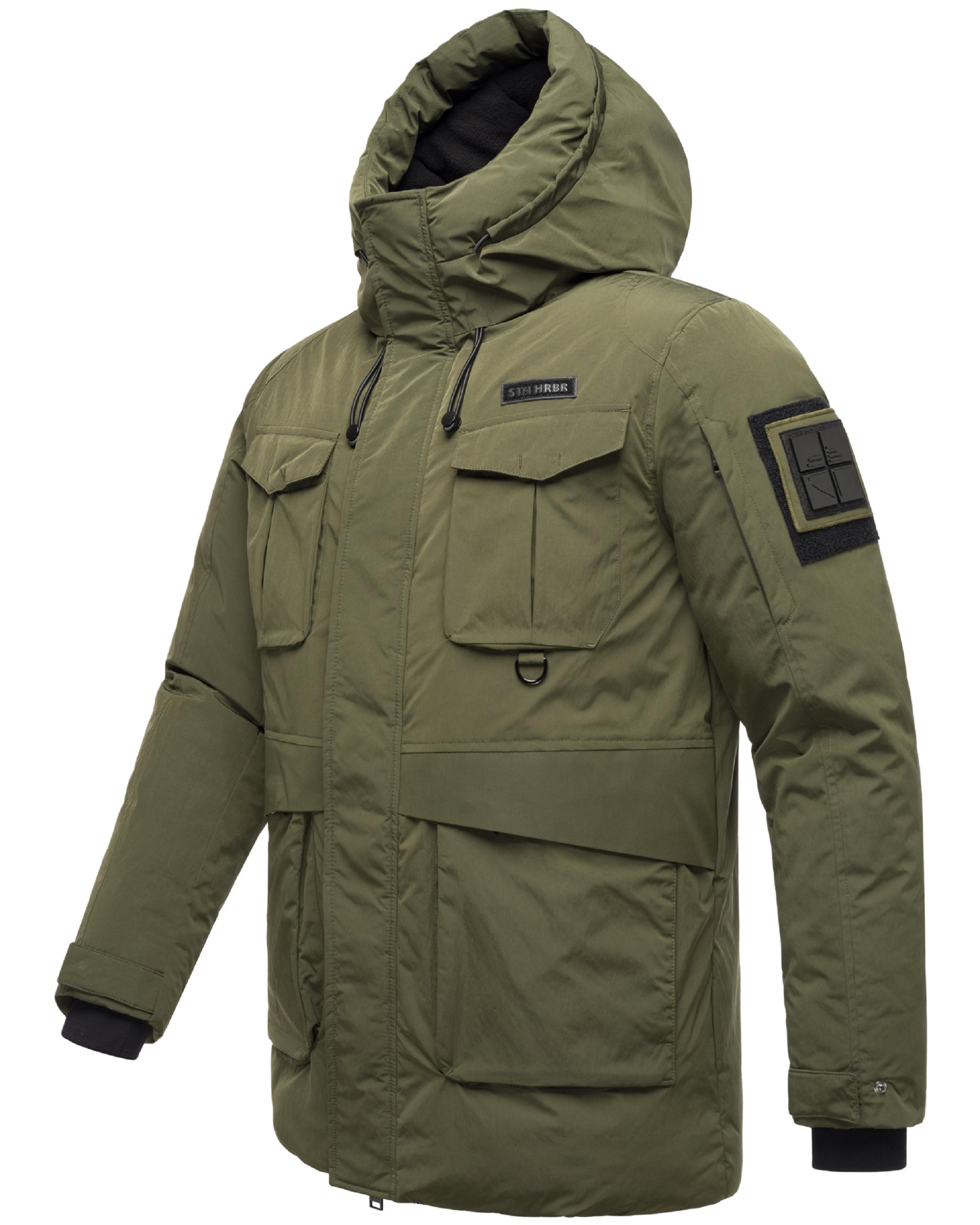 Wasserdichte Winterjacke mit magnetischer Abdeckleiste "Edriik XX" Olive