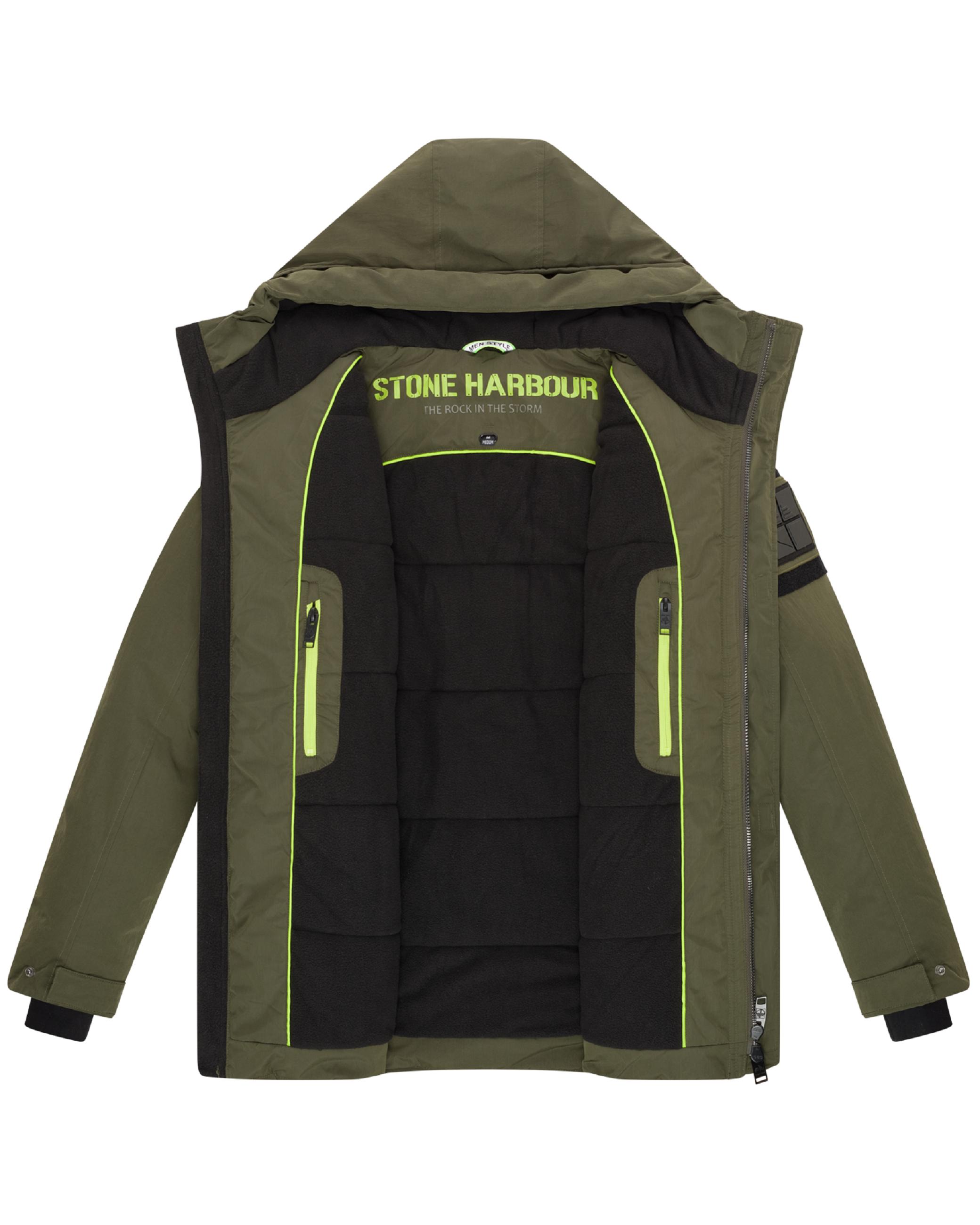 Wasserdichte Winterjacke mit magnetischer Abdeckleiste "Edriik XX" Olive