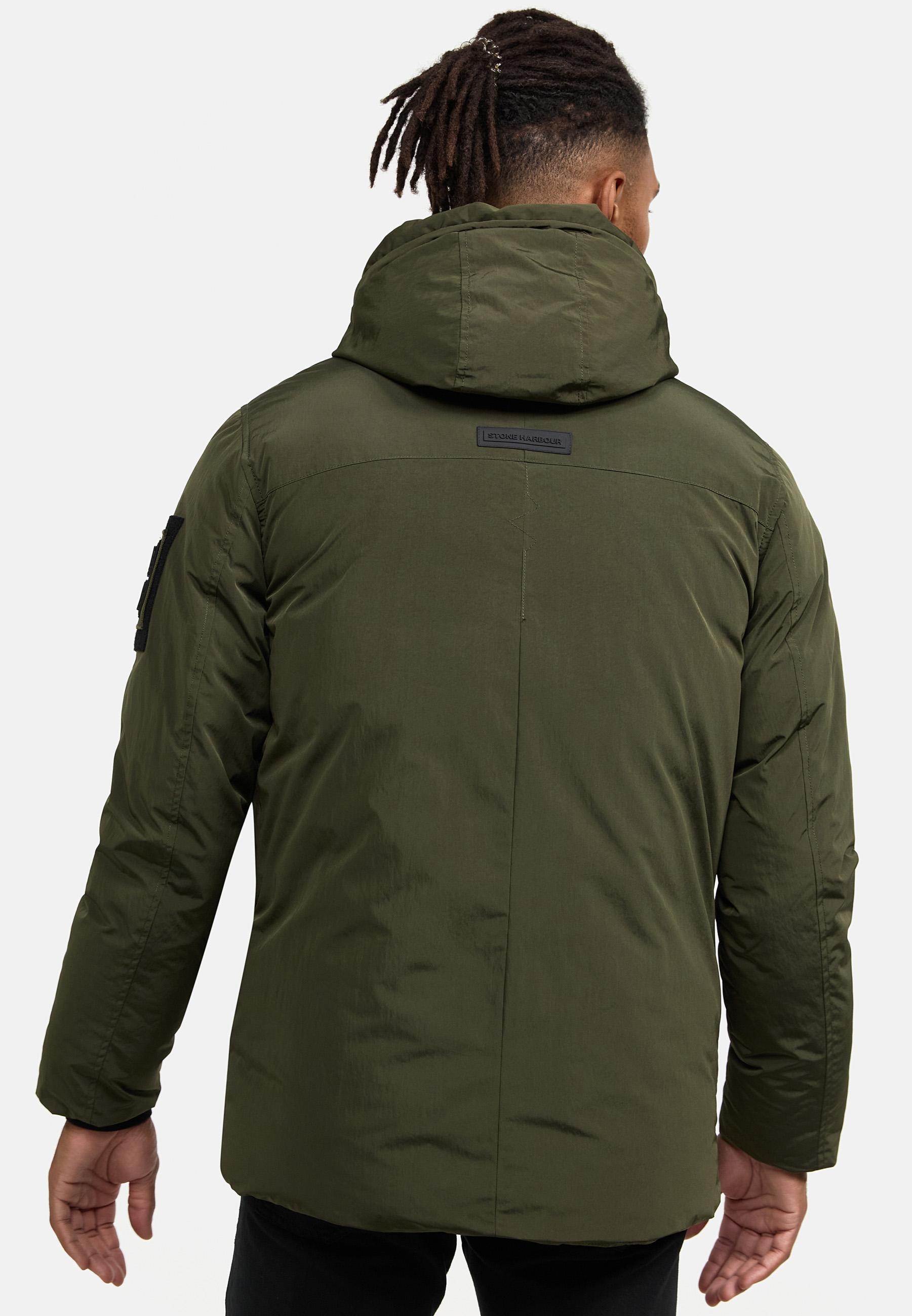 Wasserdichte Winterjacke mit magnetischer Abdeckleiste "Edriik XX" Olive