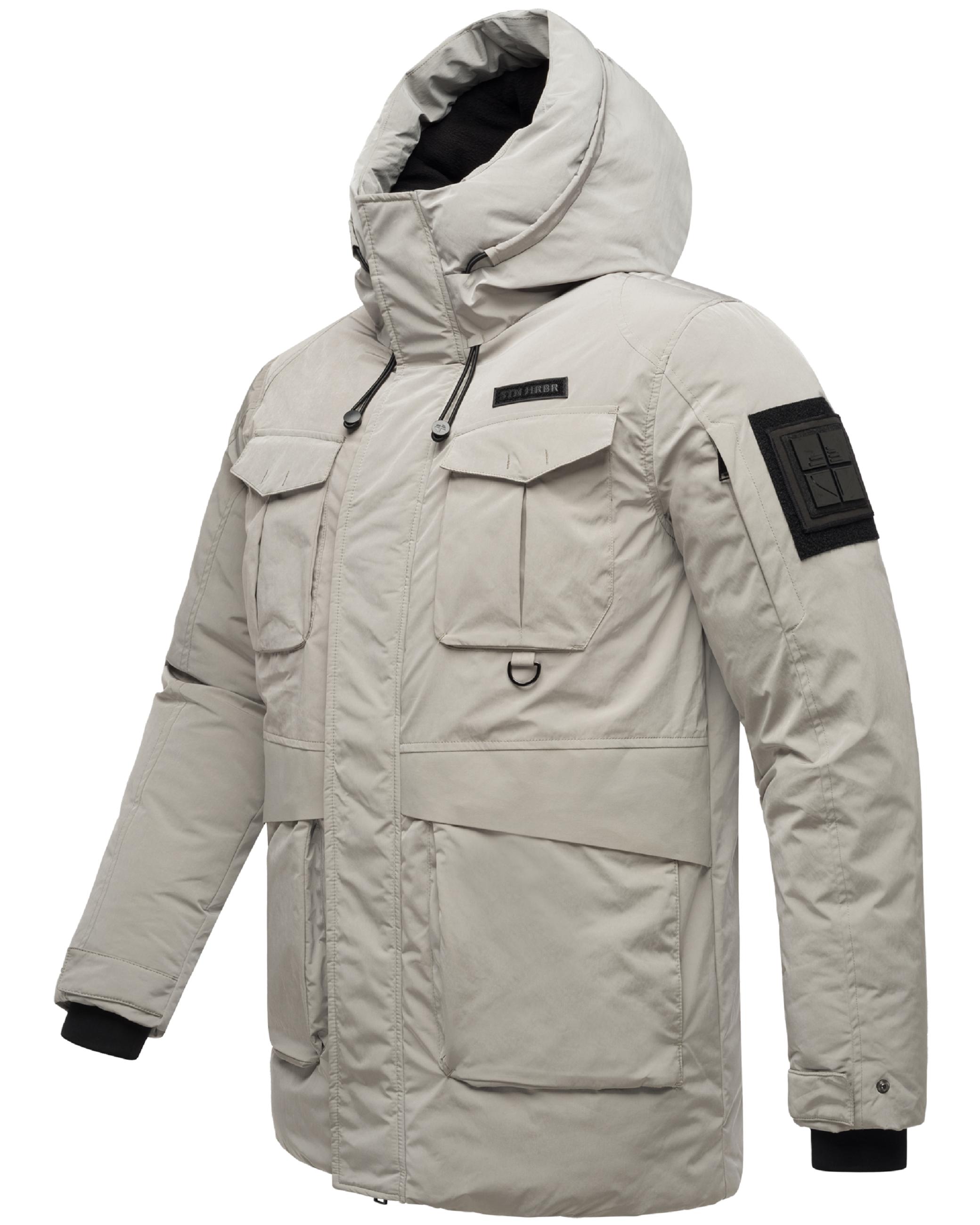 Wasserdichte Winterjacke mit magnetischer Abdeckleiste "Edriik XX" Silver Grey