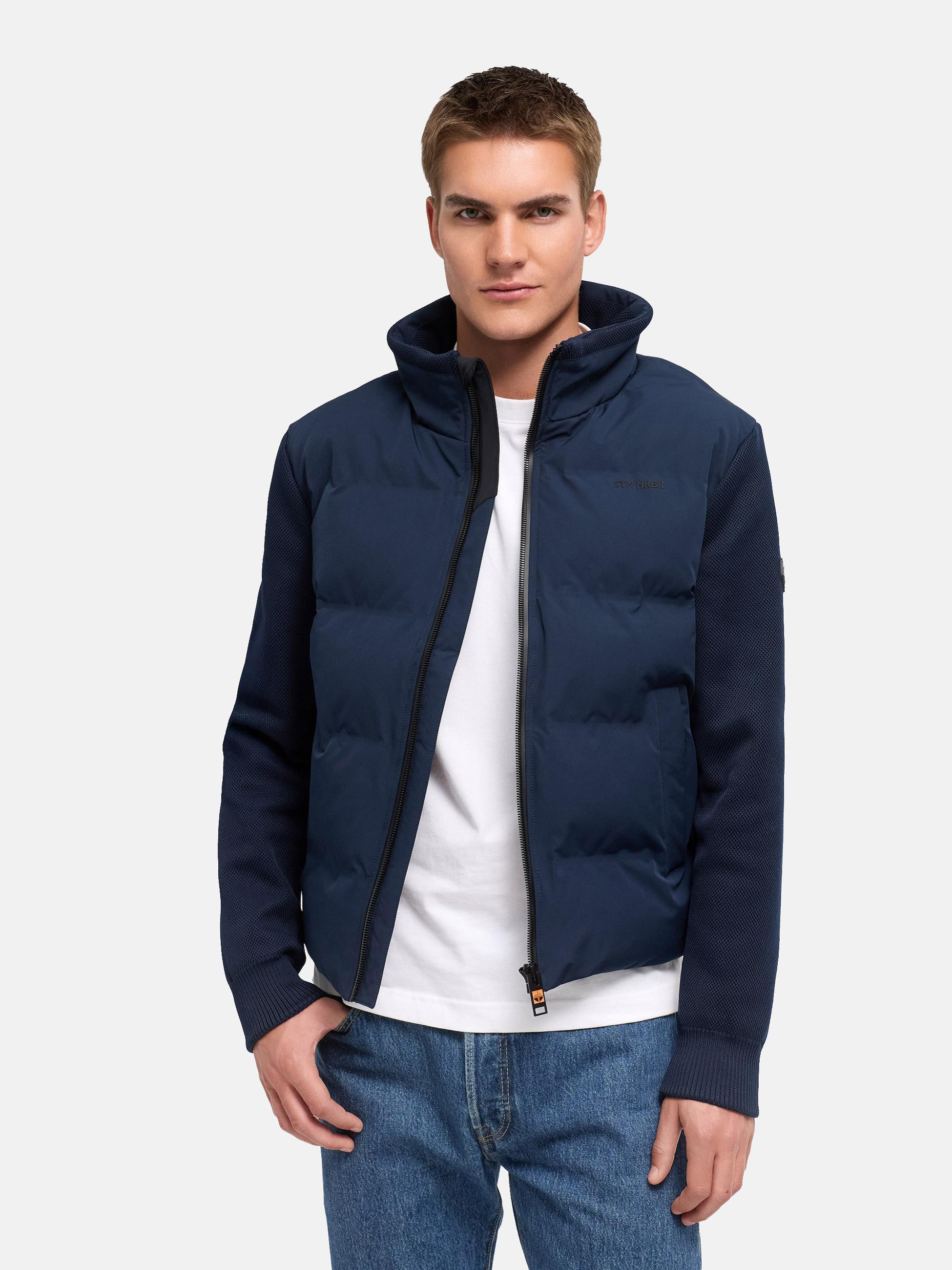 Warme Jacke mit Strickärmel "Eeron XX" Navy