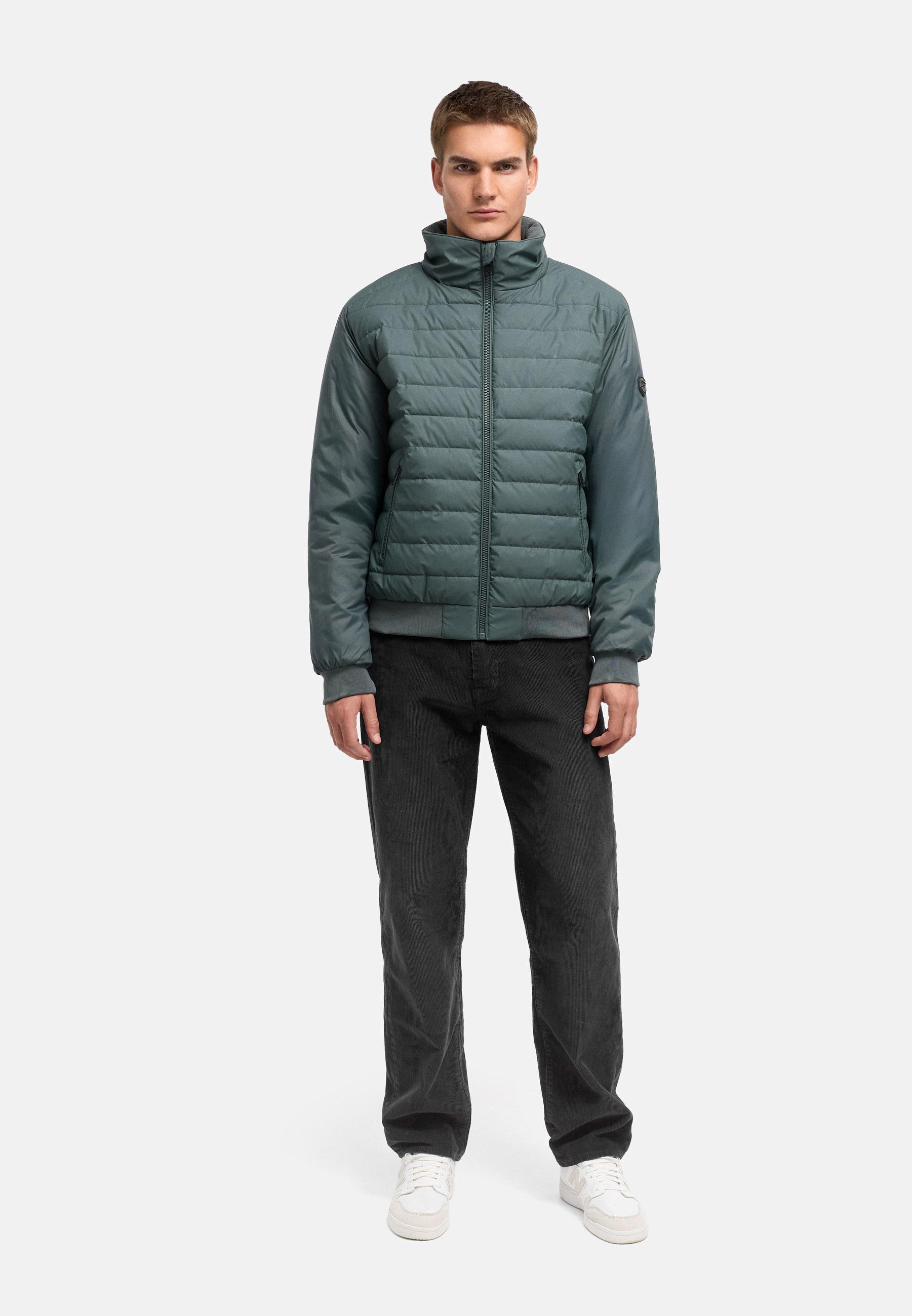 Warme Steppjacke mit hochschließenden Kragen "Eliaam XX" Stone Green