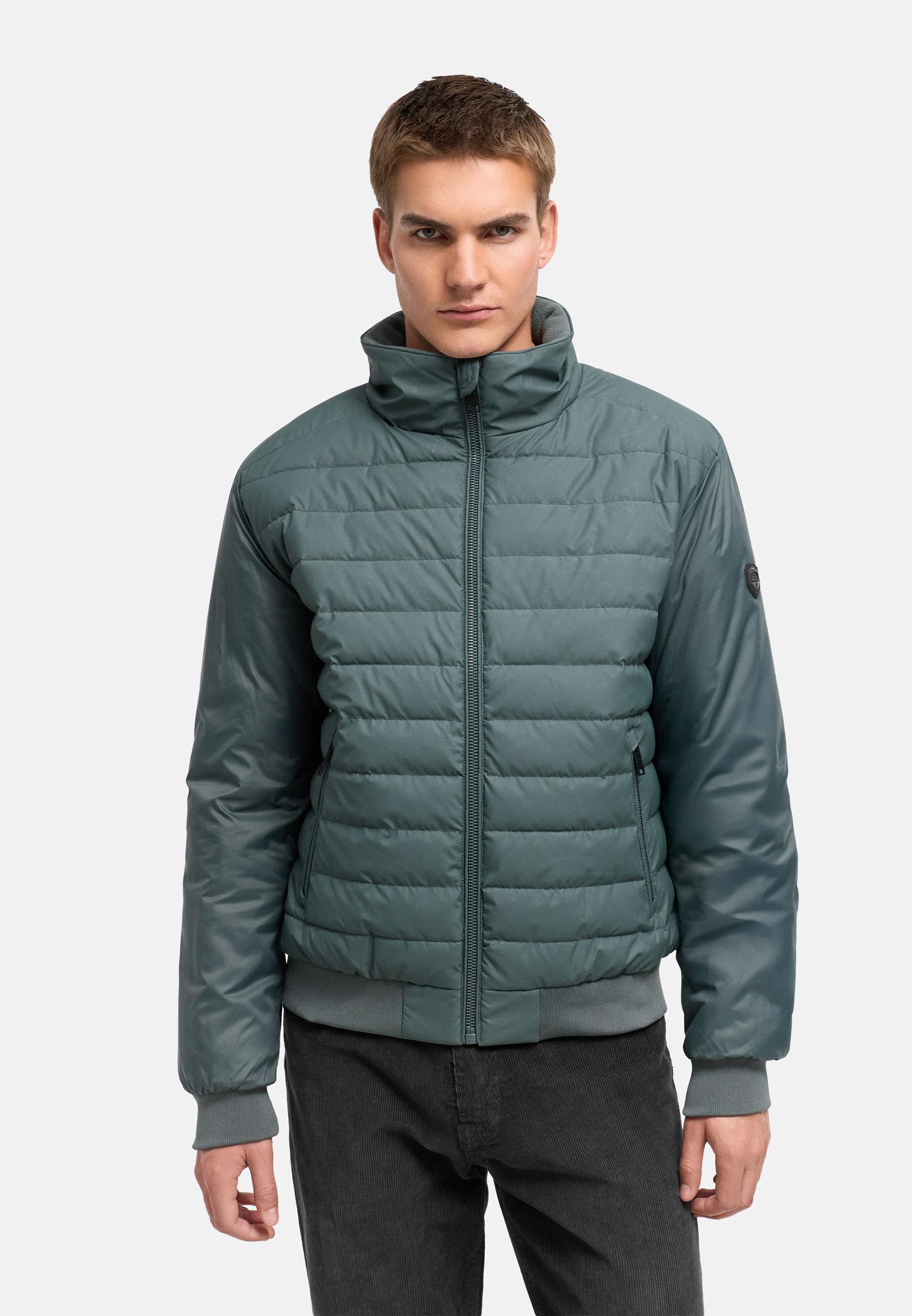 Warme Steppjacke mit hochschließenden Kragen "Eliaam XX" Stone Green
