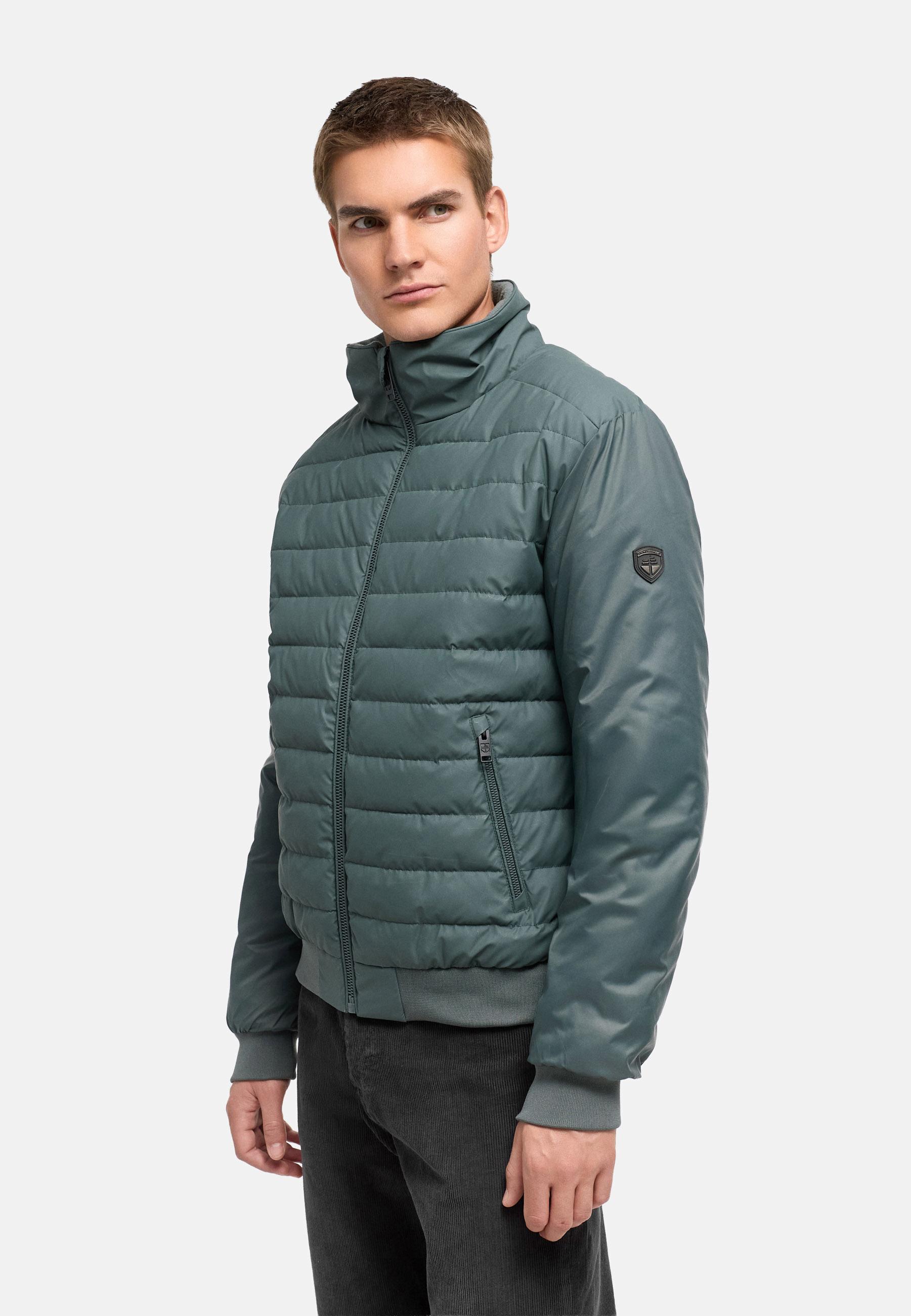 Warme Steppjacke mit hochschließenden Kragen "Eliaam XX" Stone Green