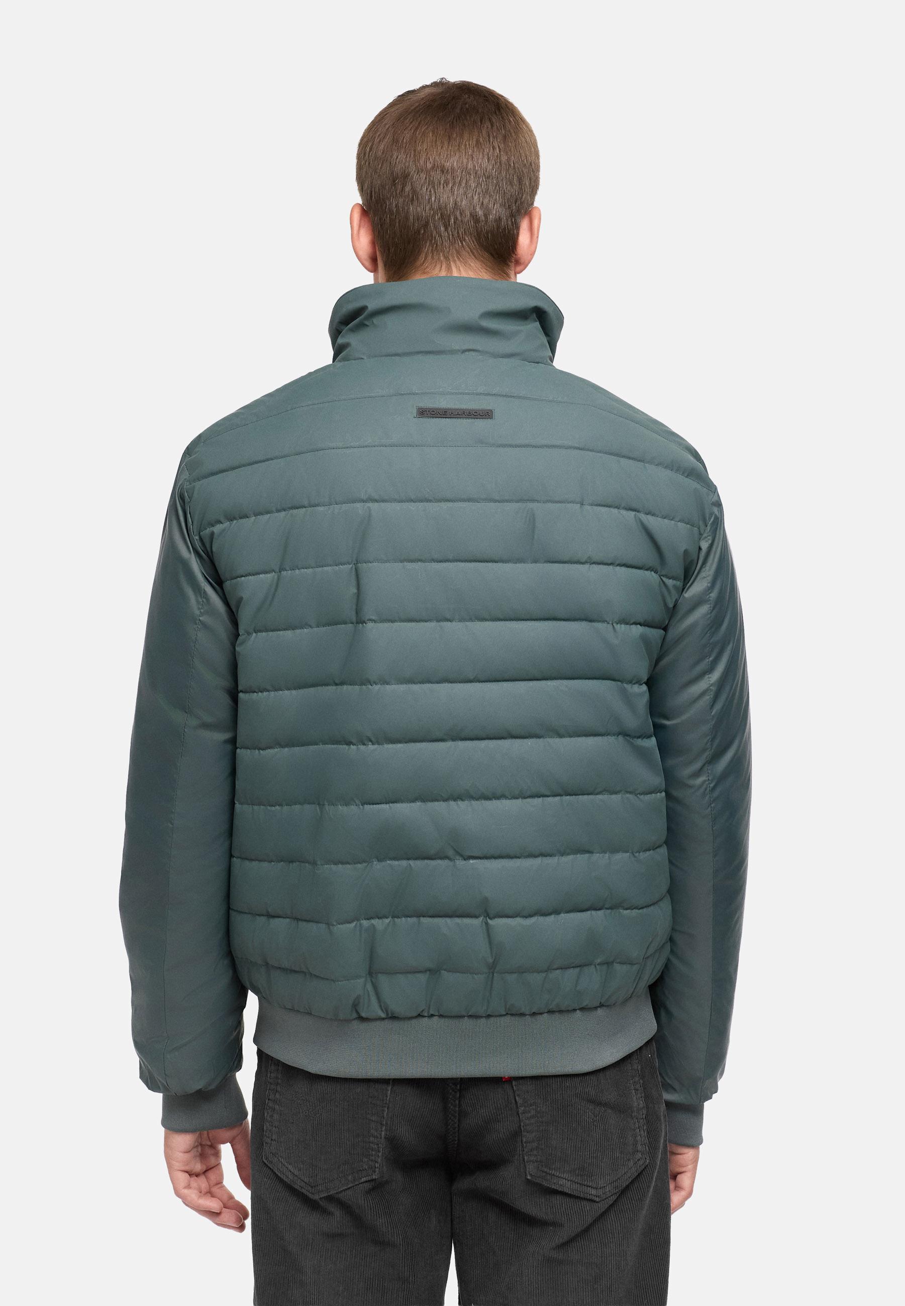 Warme Steppjacke mit hochschließenden Kragen "Eliaam XX" Stone Green