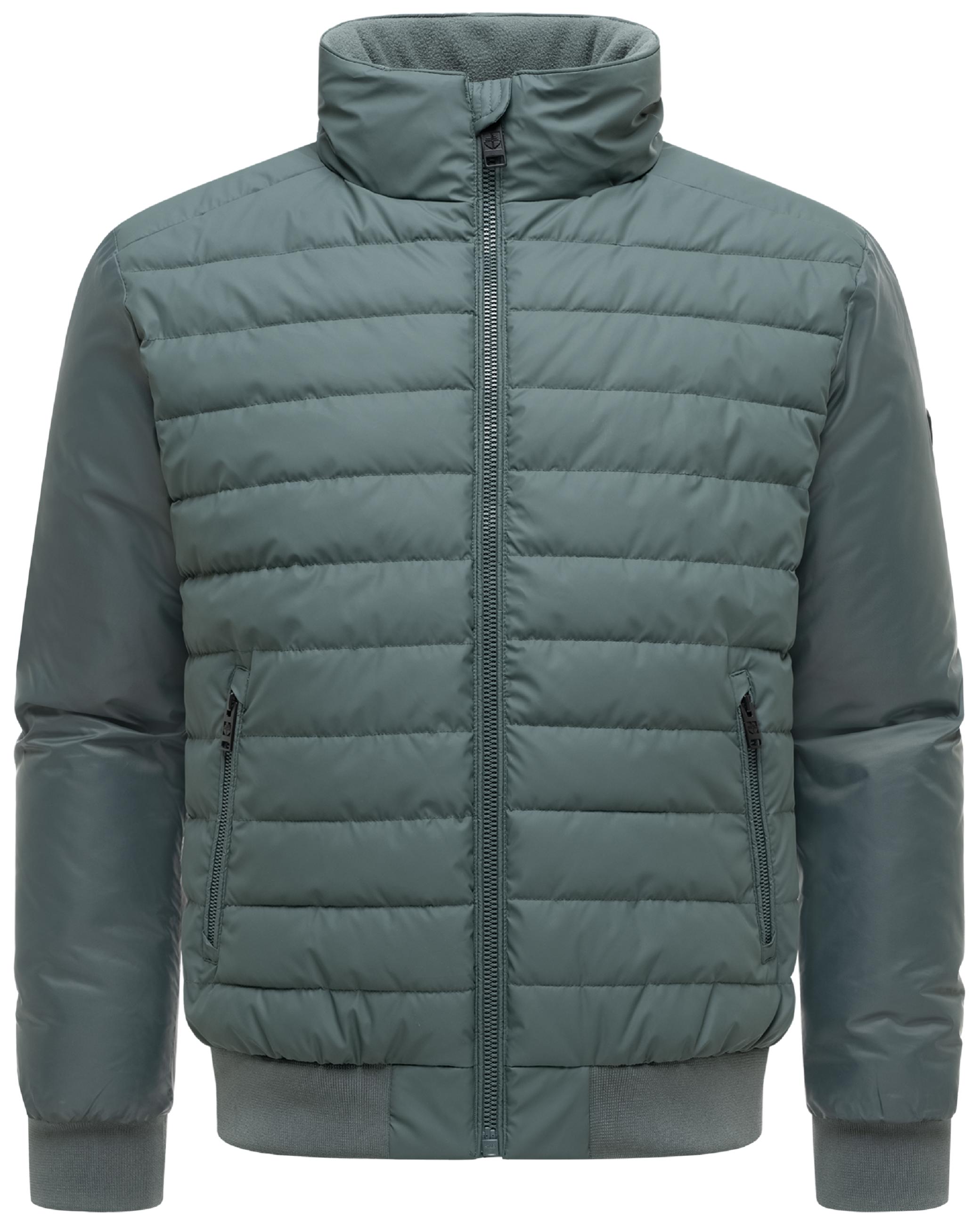 Warme Steppjacke mit hochschließenden Kragen "Eliaam XX" Stone Green