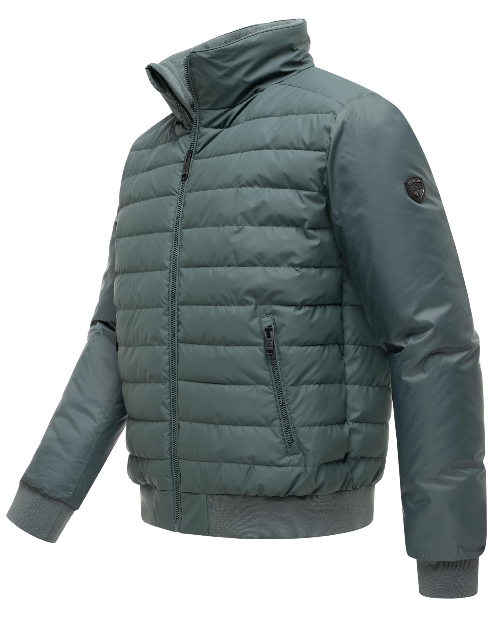 Warme Steppjacke mit hochschließenden Kragen "Eliaam XX" Stone Green