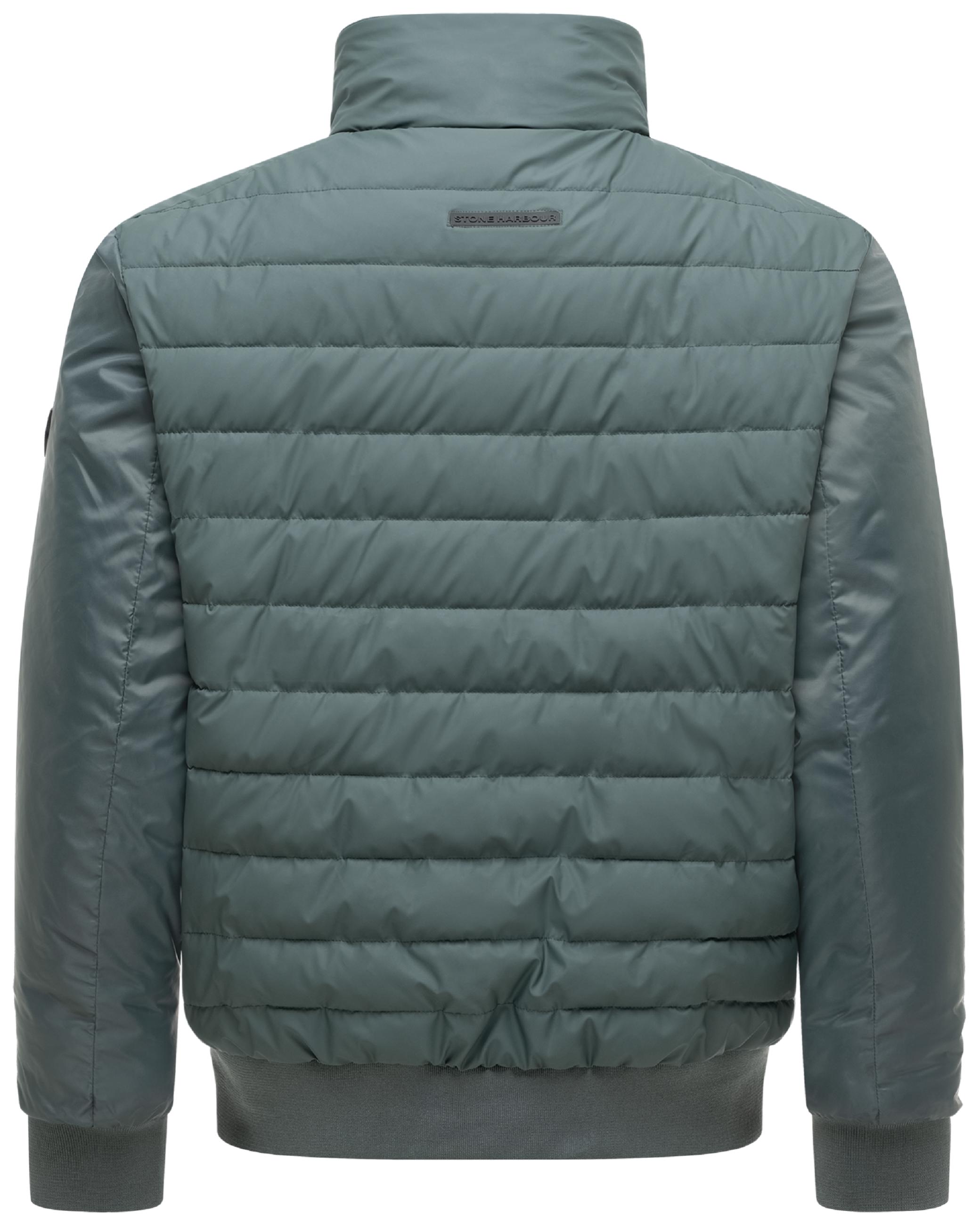 Warme Steppjacke mit hochschließenden Kragen "Eliaam XX" Stone Green