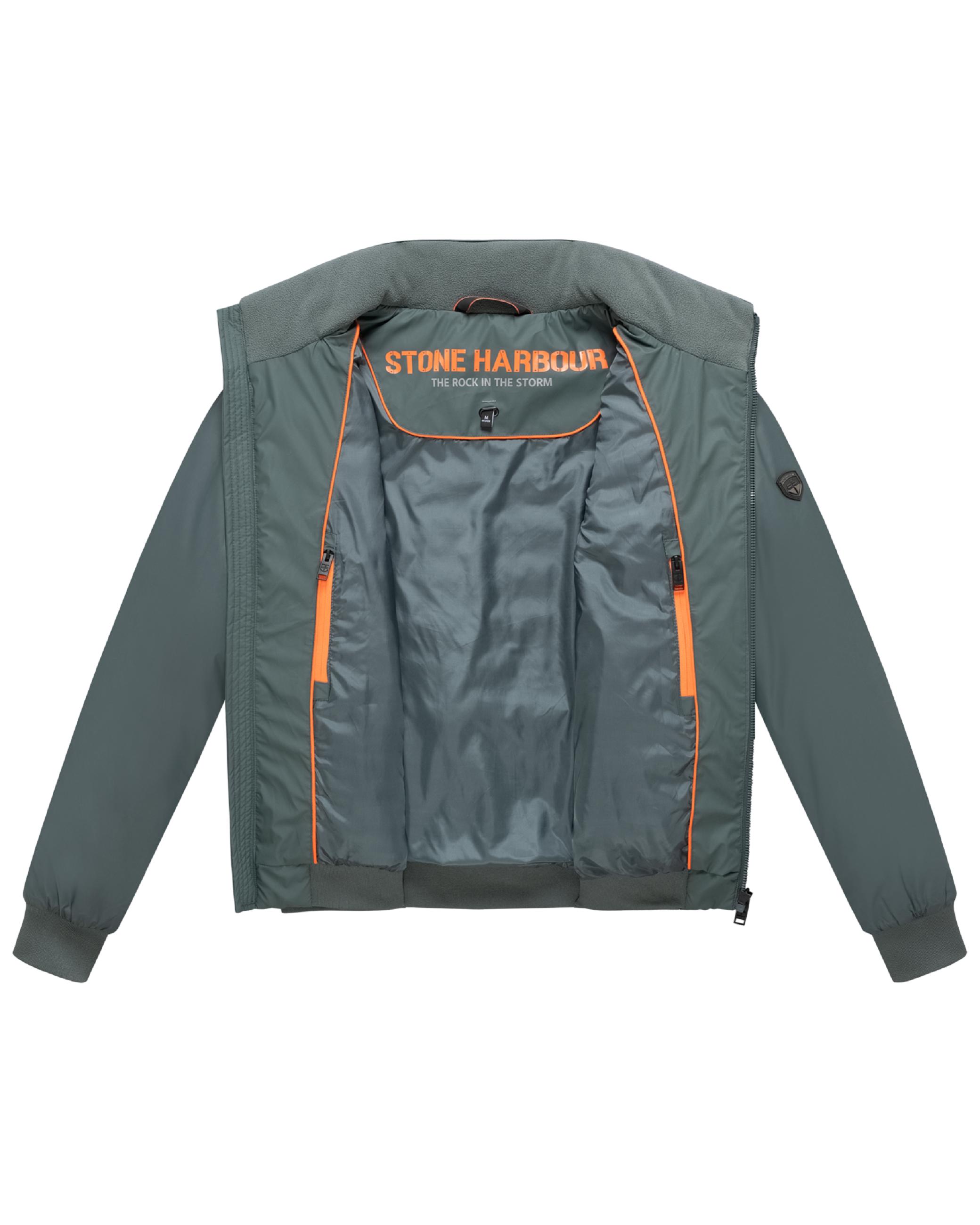 Warme Steppjacke mit hochschließenden Kragen "Eliaam XX" Stone Green