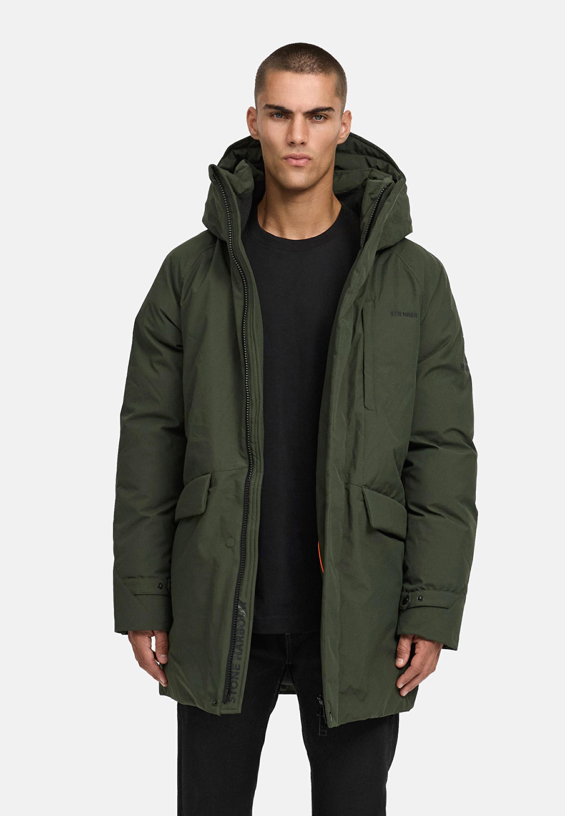 Wintermantel mit hohem Kragen "Emriis XX" Dark Olive