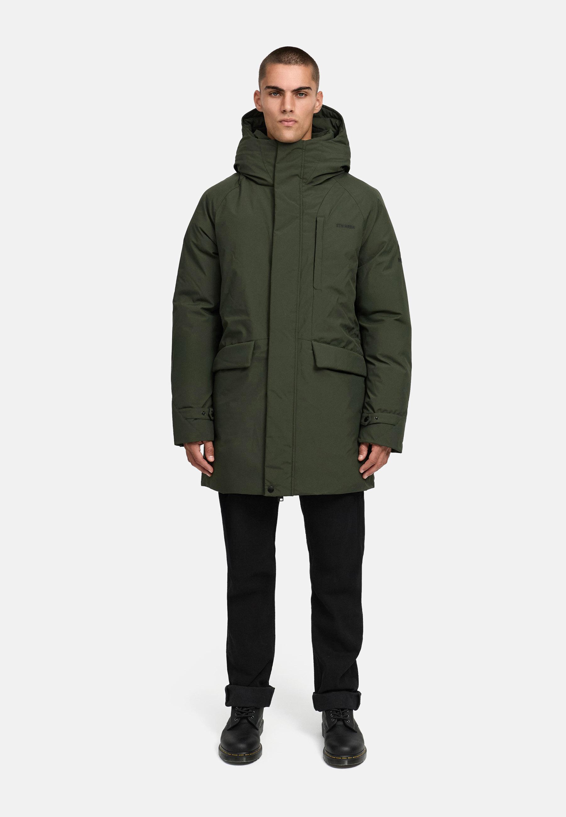 Wintermantel mit hohem Kragen "Emriis XX" Dark Olive