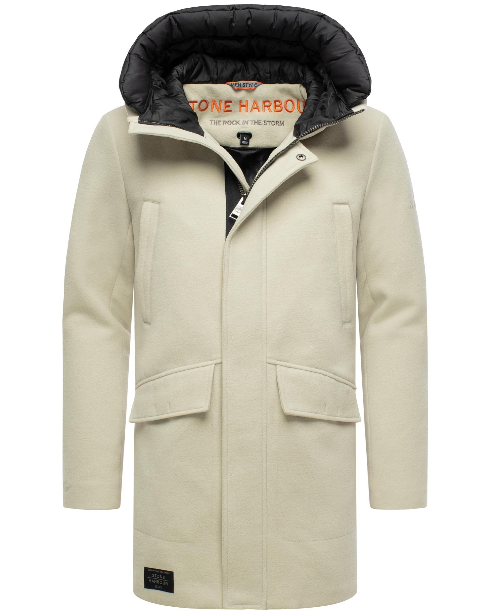 Übergangsmantel in Wolloptik mit Brusttaschen "Fenroos XX" Arctic Grey