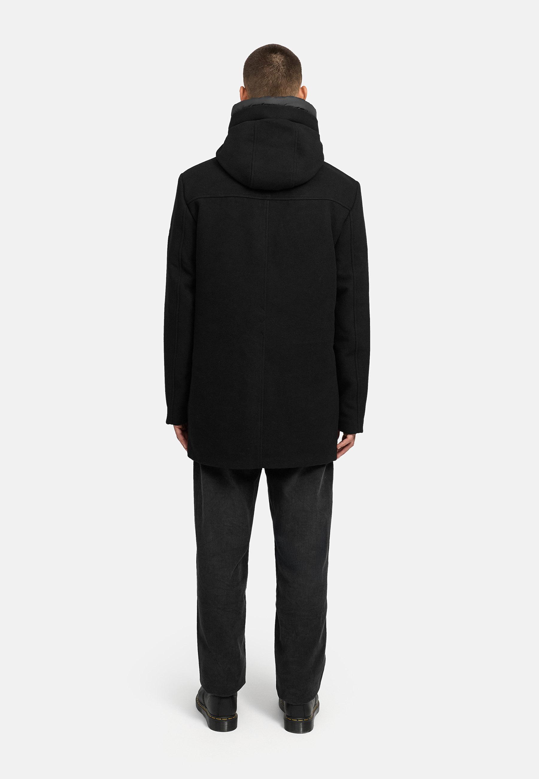 Wintermantel in Wollmantel-Optik mit Brusttaschen "Fenroos XX" Black