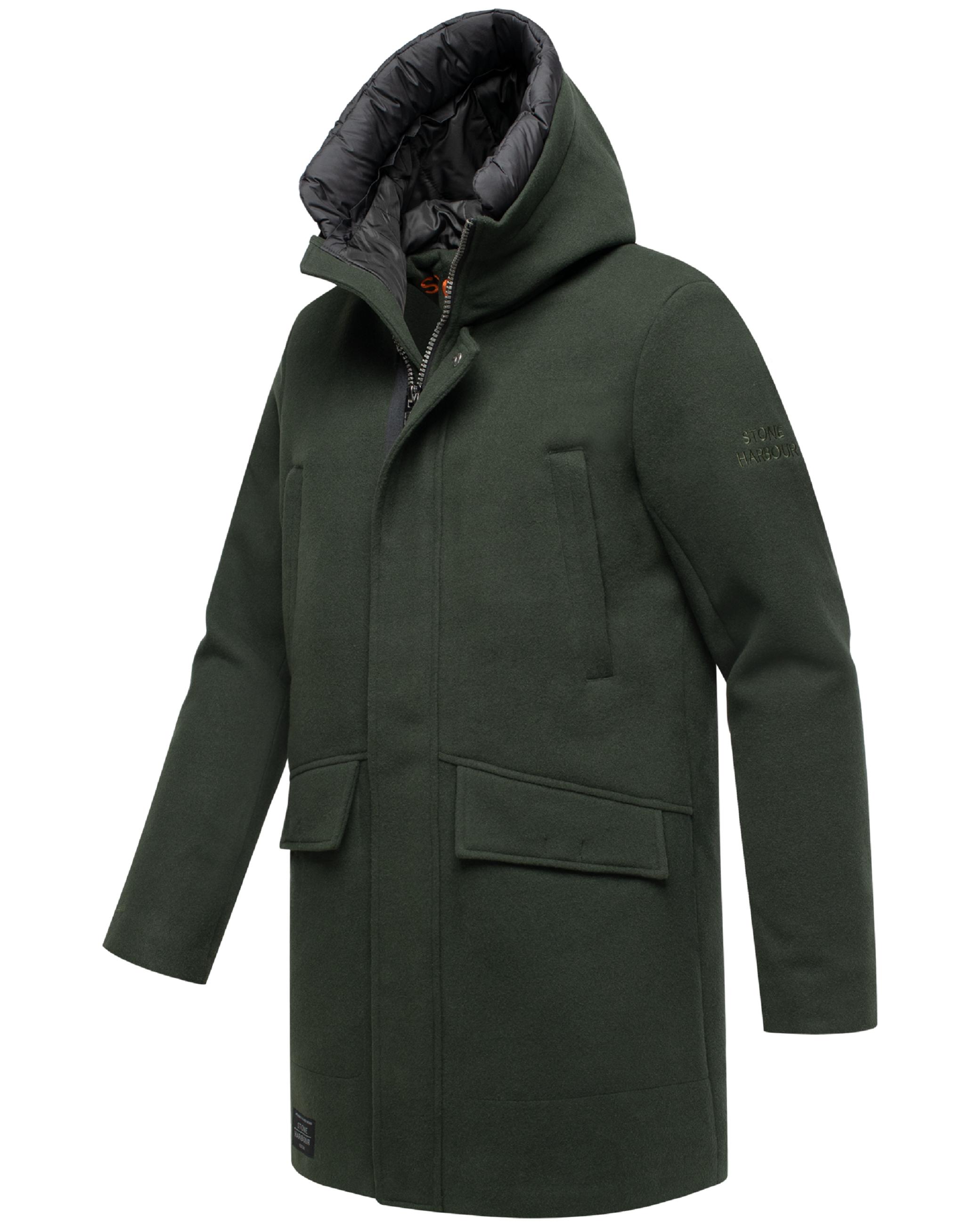 Wintermantel in Wollmantel-Optik mit Brusttaschen "Fenroos XX" Dark Olive