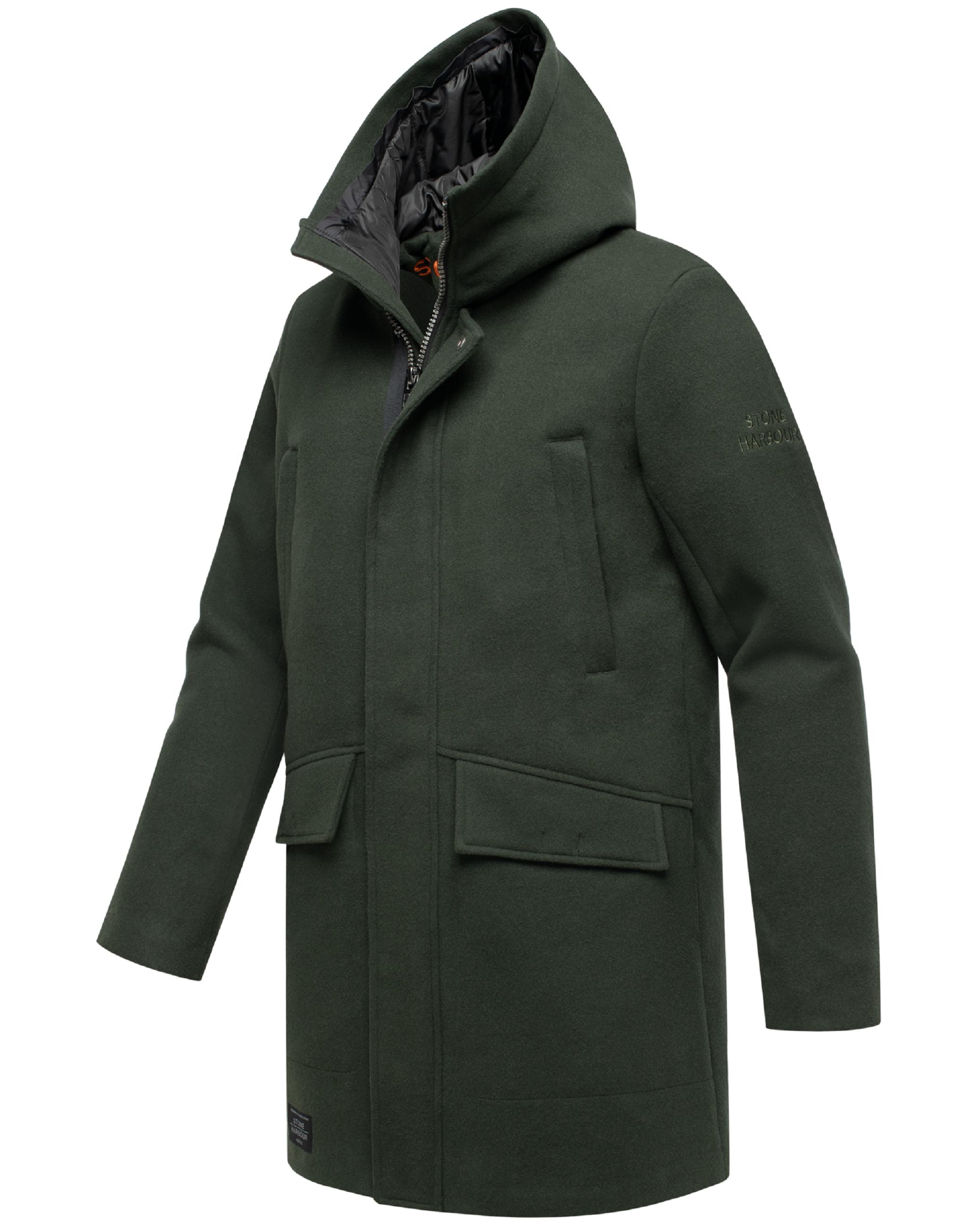 Wintermantel in Wollmantel-Optik mit Brusttaschen "Fenroos XX" Dark Olive