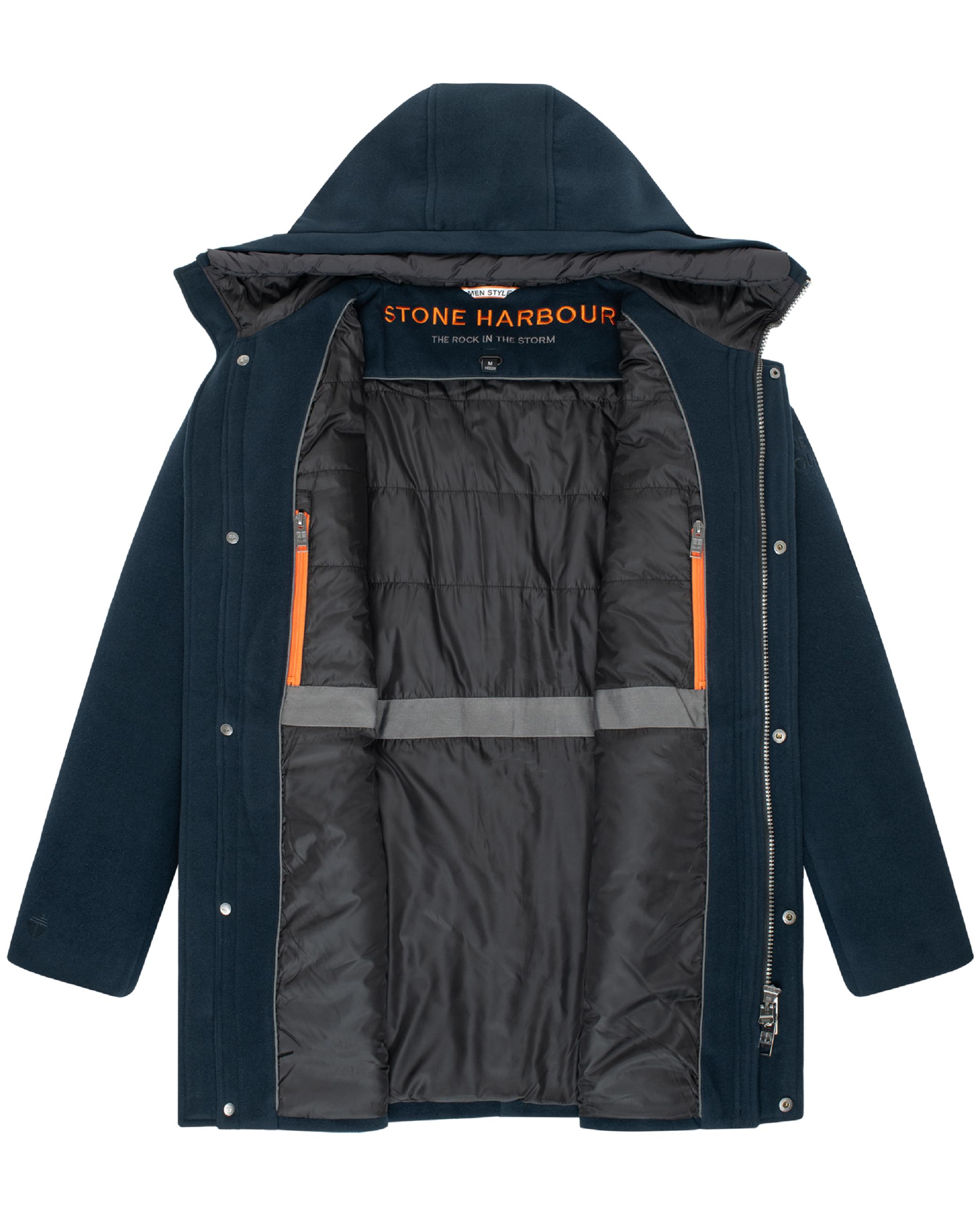 Übergangsmantel in Wolloptik mit Brusttaschen "Fenroos XX" Navy