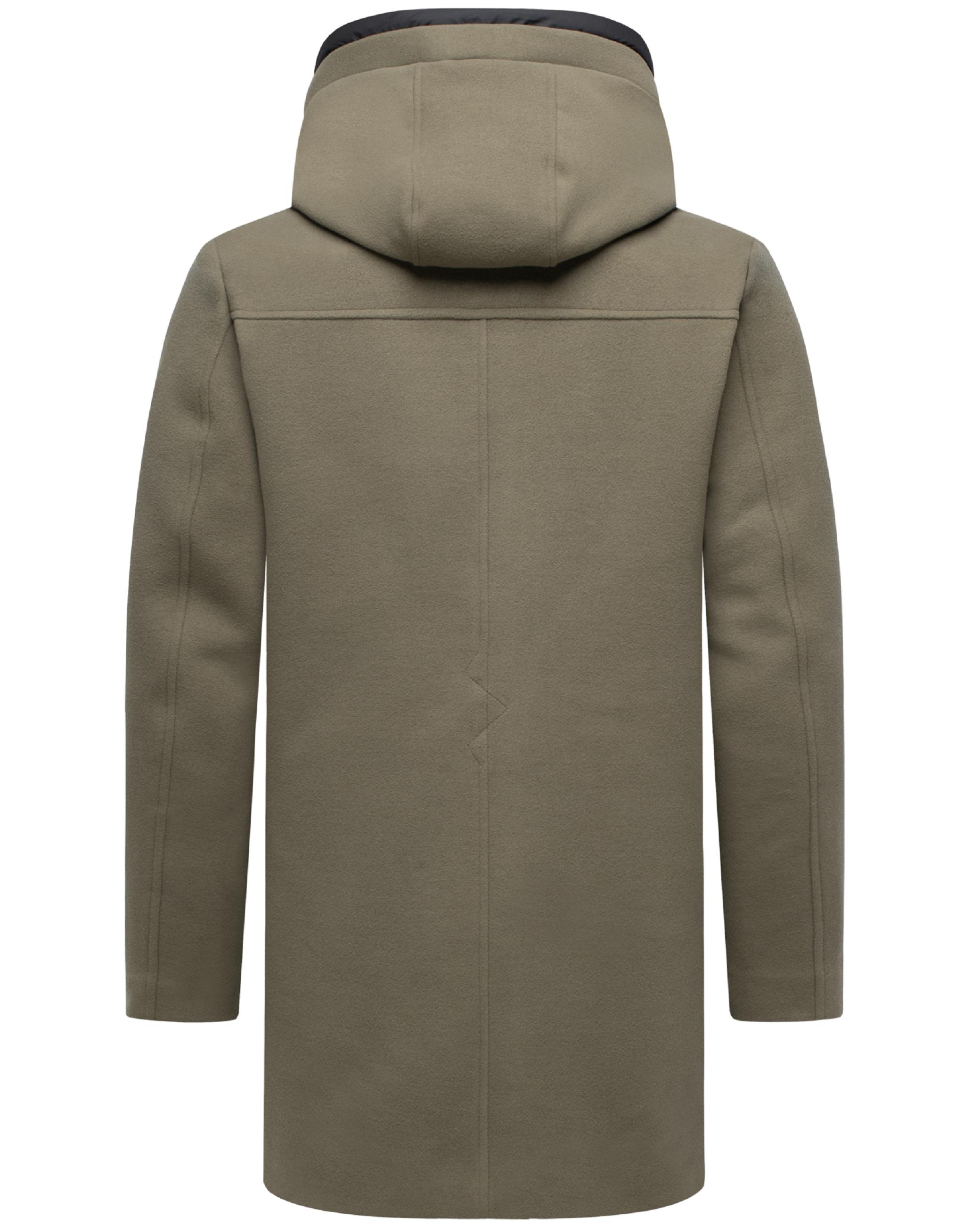 Übergangsmantel in Wolloptik mit Brusttaschen "Fenroos XX" Stone Brown