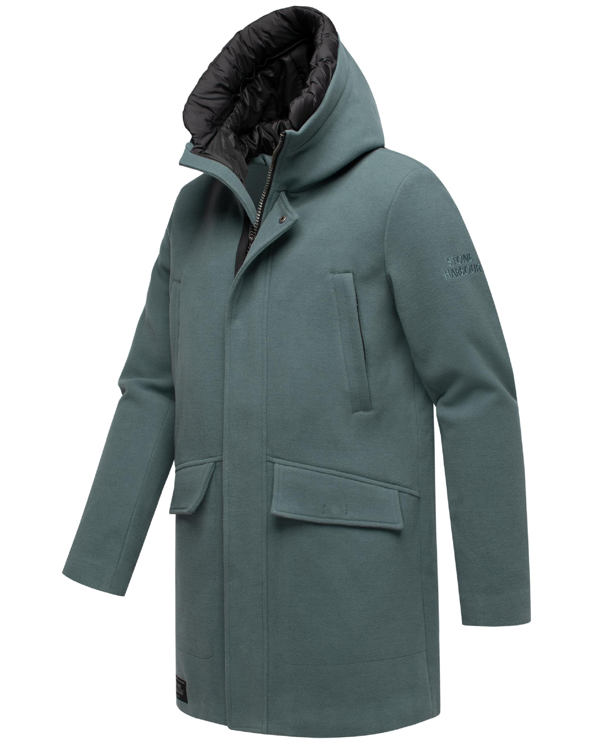 Wintermantel in Wollmantel-Optik mit Brusttaschen "Fenroos XX" Stormy Blue