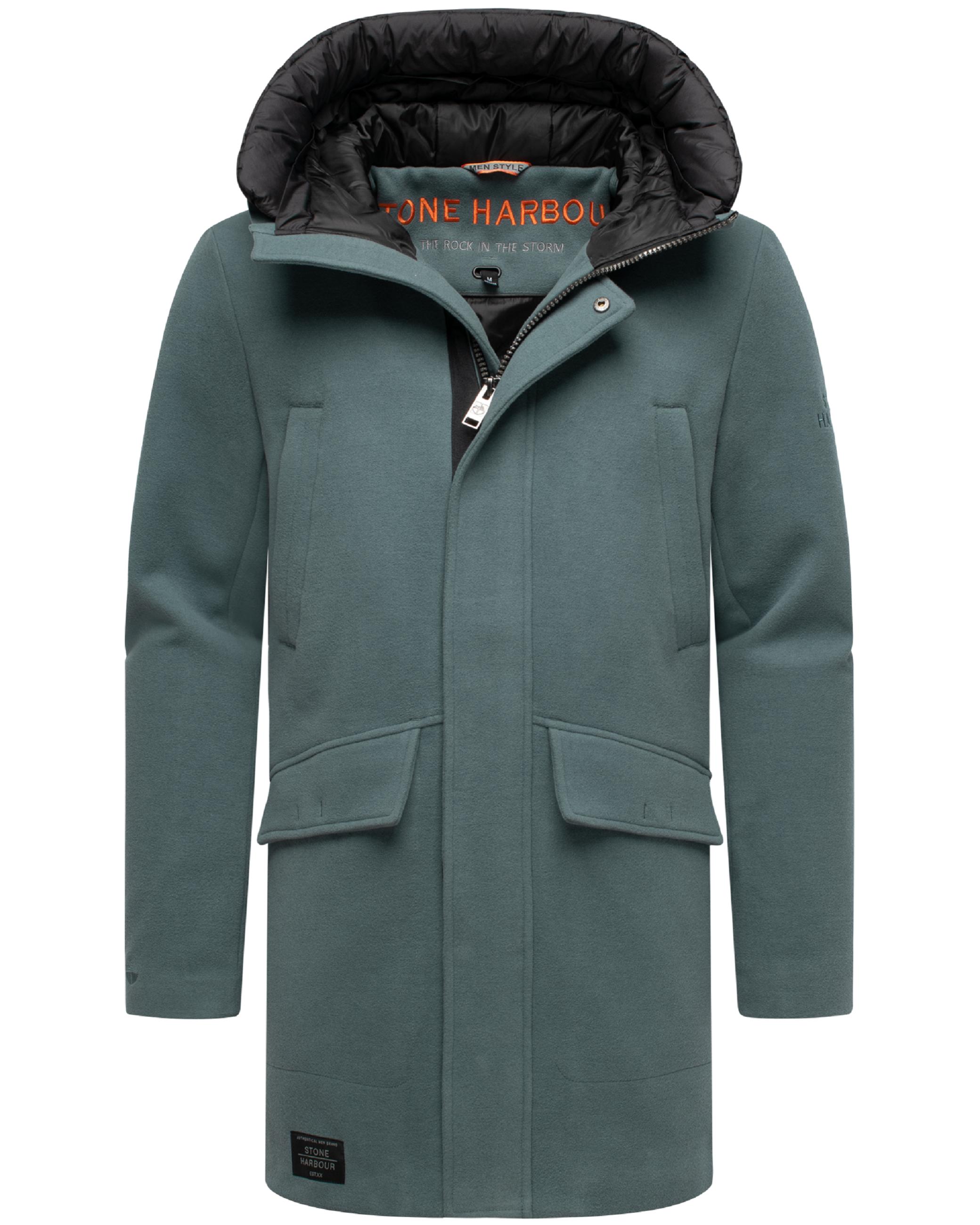 Wintermantel in Wollmantel-Optik mit Brusttaschen "Fenroos XX" Stormy Blue
