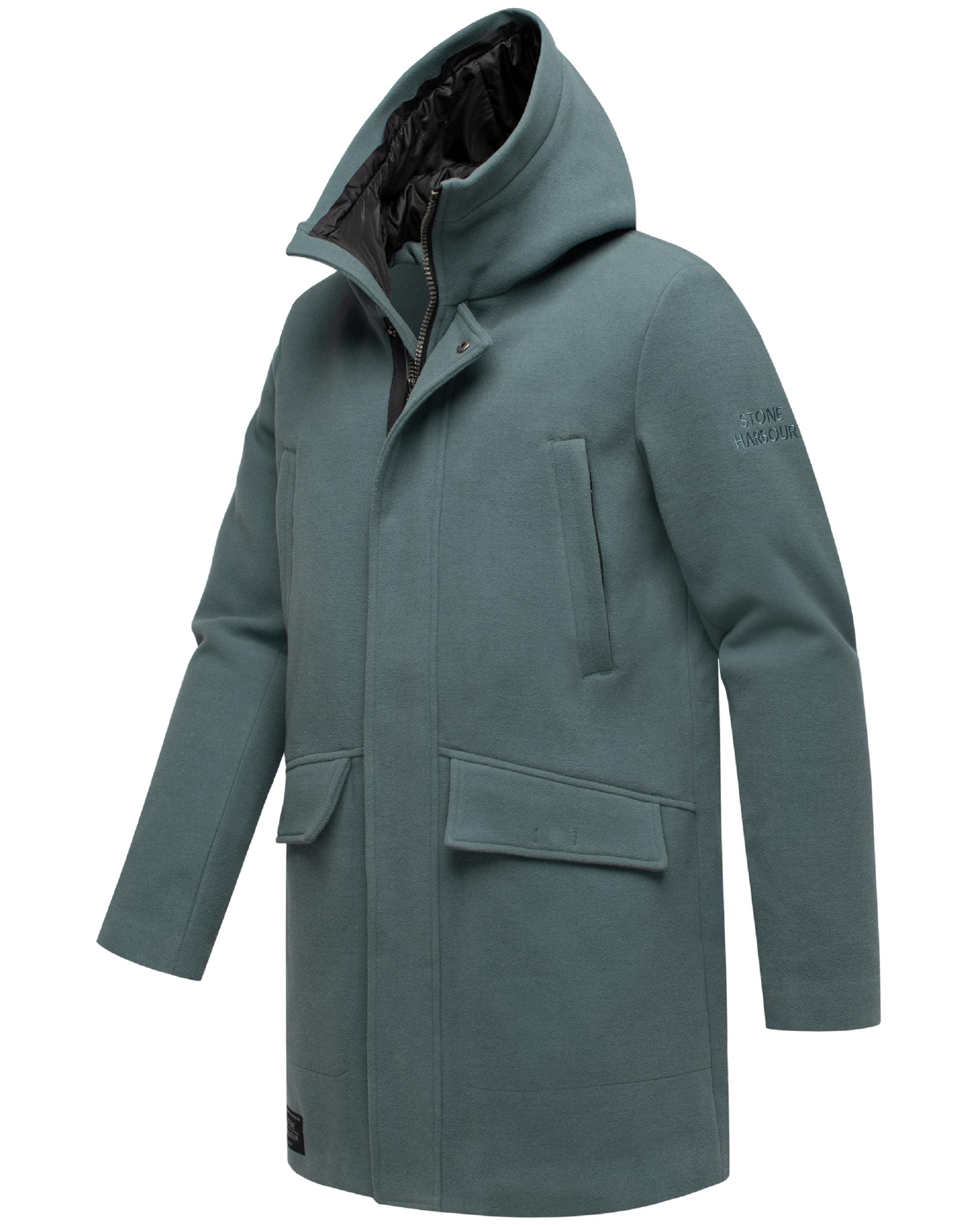 Wintermantel in Wollmantel-Optik mit Brusttaschen "Fenroos XX" Stormy Blue