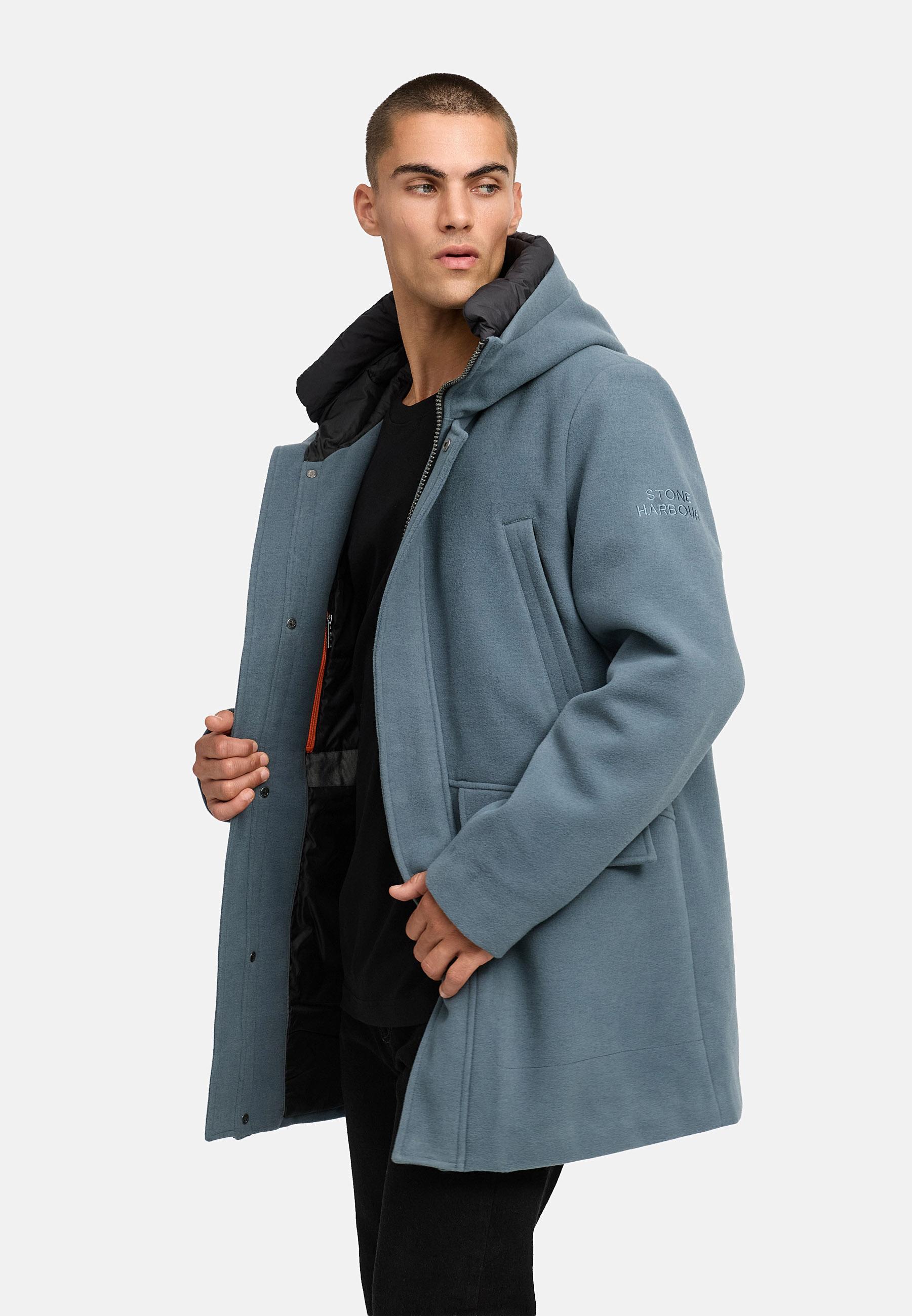Wintermantel in Wollmantel-Optik mit Brusttaschen "Fenroos XX" Stormy Blue