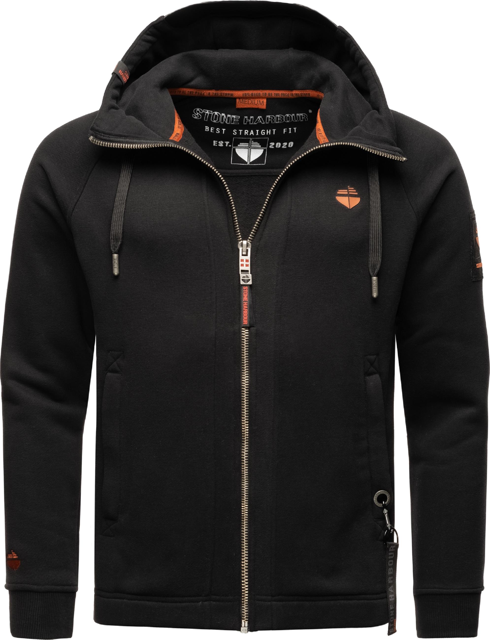 Lässige Sweatjacke mit Kapuze "Finn Luca" Black