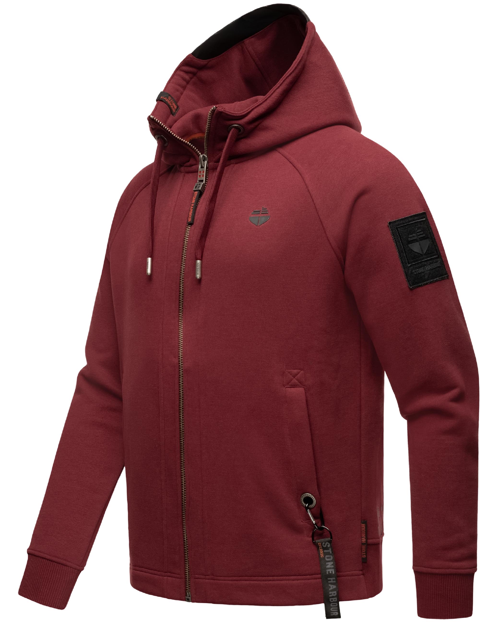 Lässige Sweatjacke mit Kapuze "Finn Luca" Bordeaux