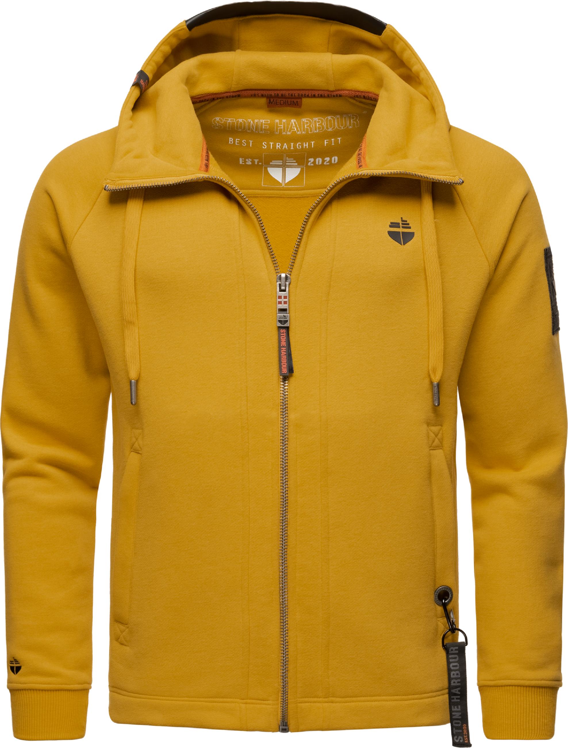 Lässige Sweatjacke mit Kapuze "Finn Luca" Mustard Yellow