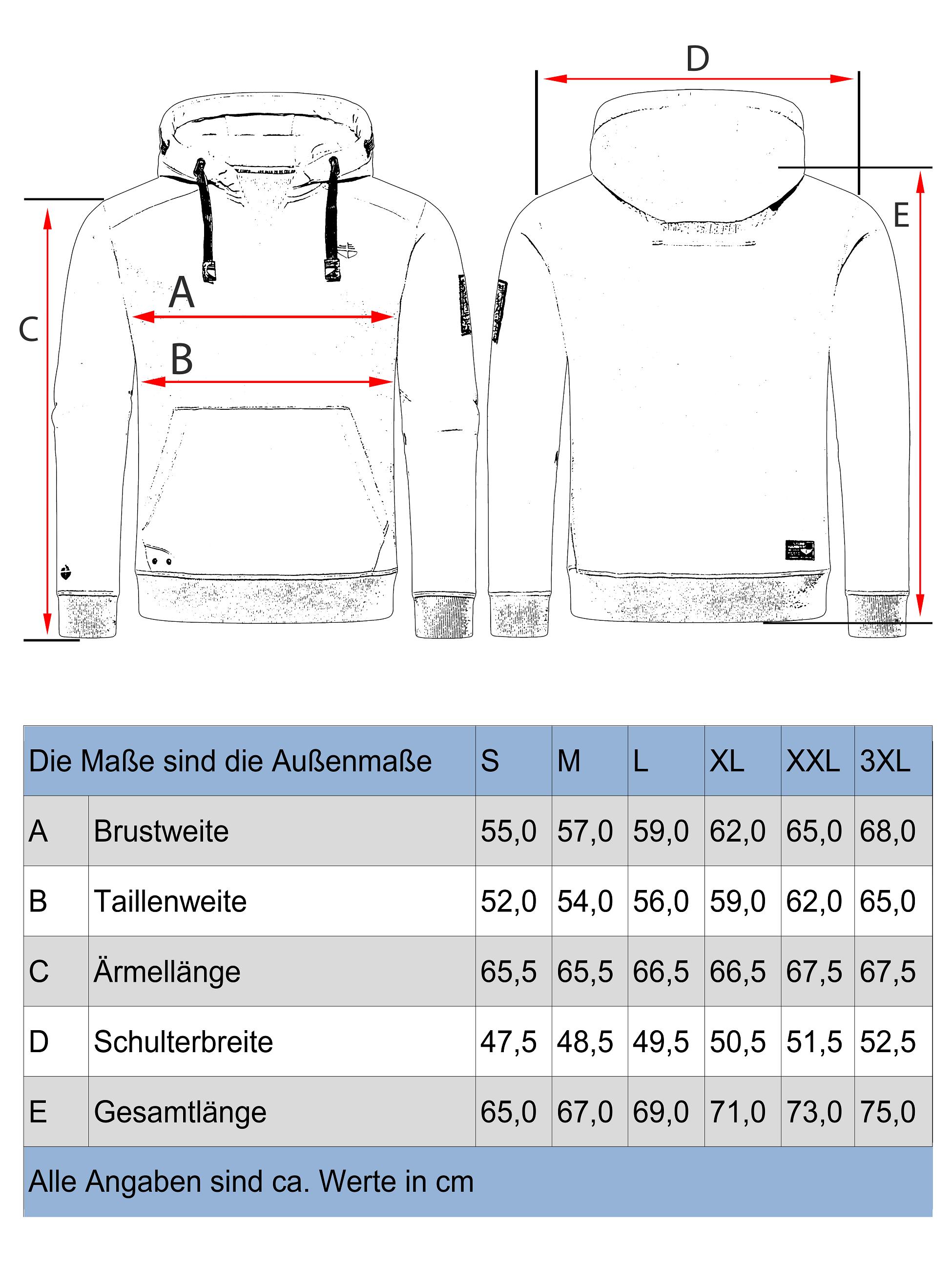 Grössentabelle - Sportlicher Hoodie "Funny Finch"