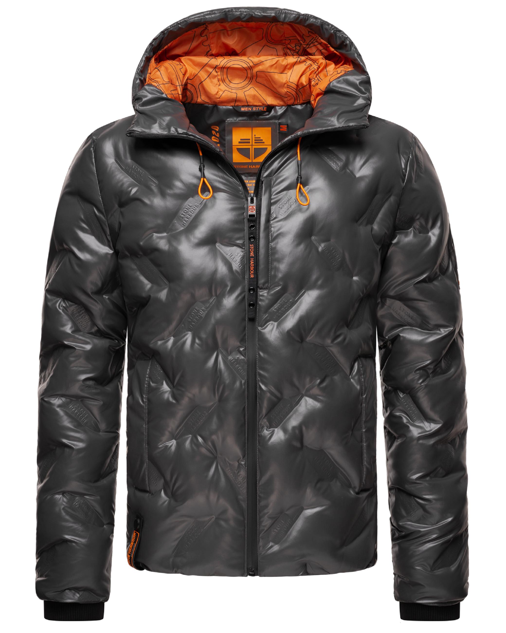 Glänzende Winterjacke mit Kapuze "Geroo" Anthracite