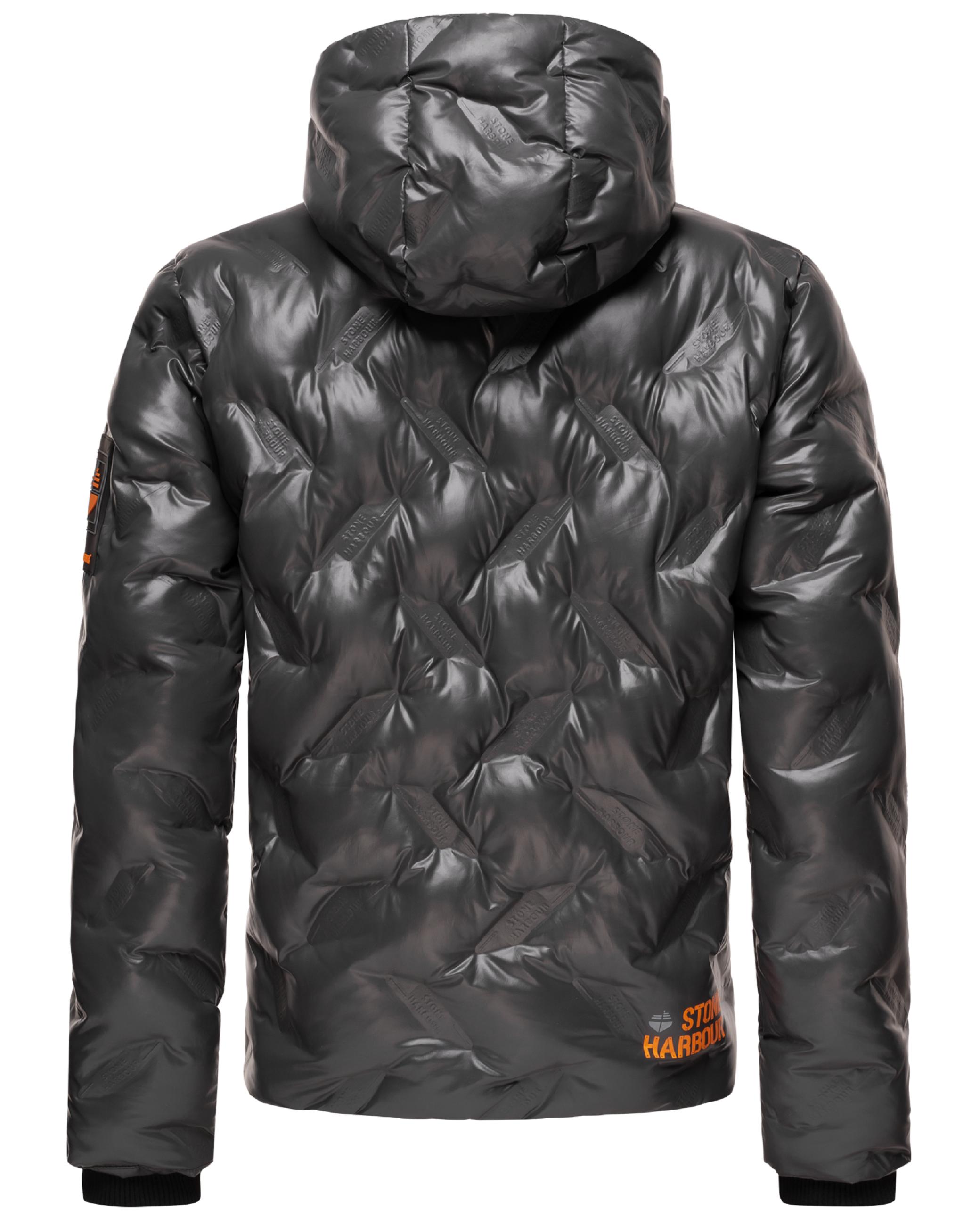 Glänzende Winterjacke mit Kapuze "Geroo" Anthracite