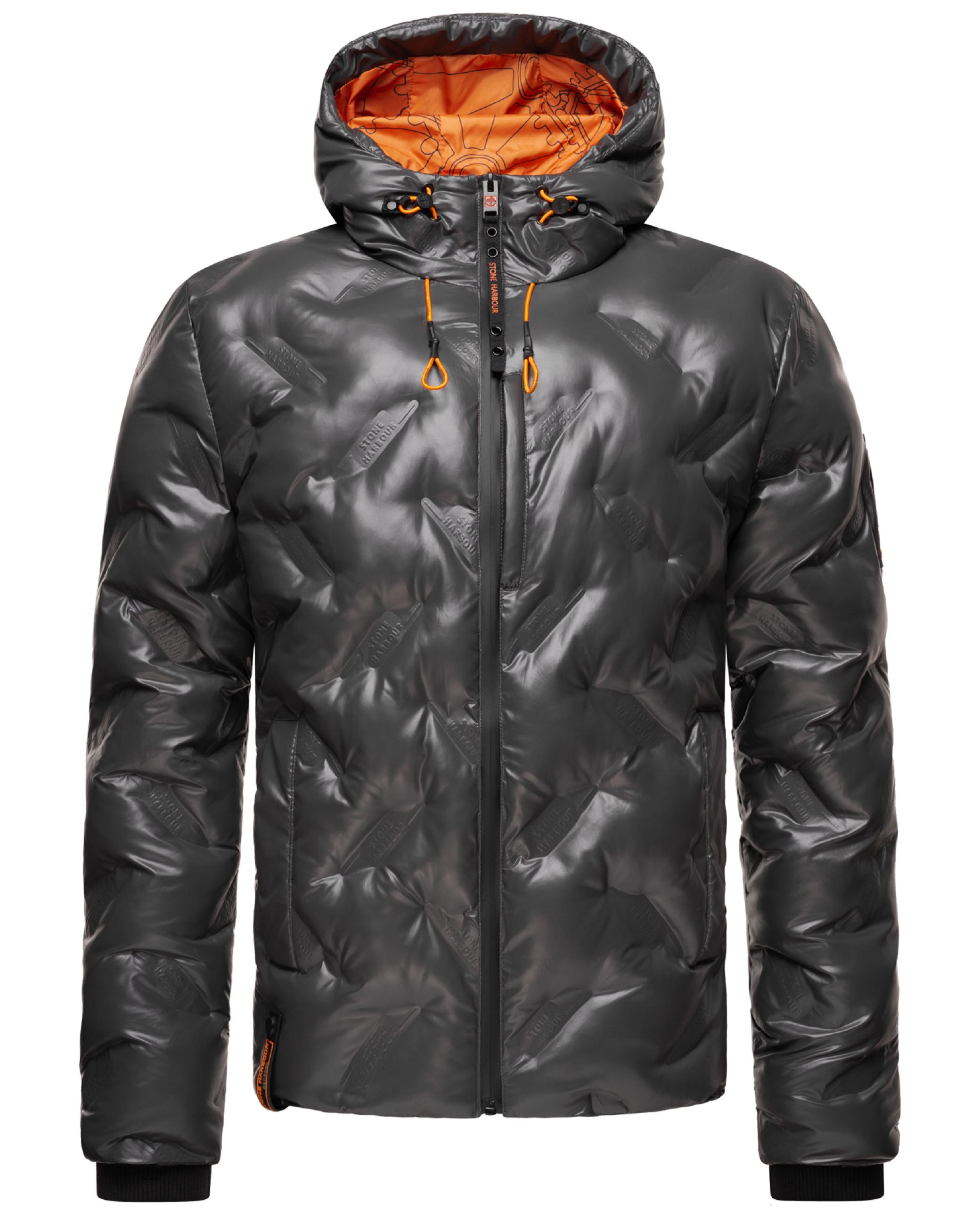 Glänzende Winterjacke mit Kapuze "Geroo" Anthracite