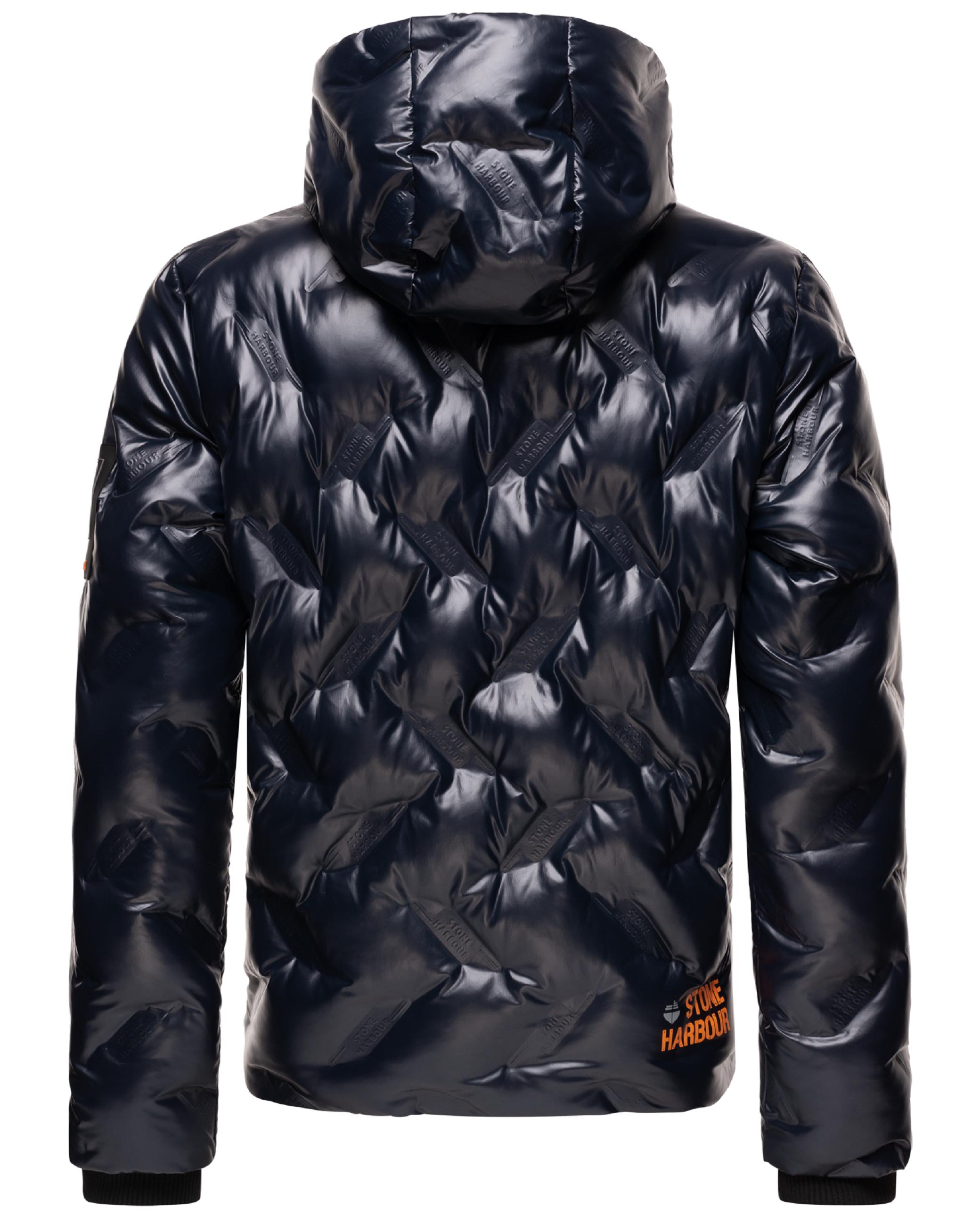 Glänzende Winterjacke mit Kapuze "Geroo" Navy