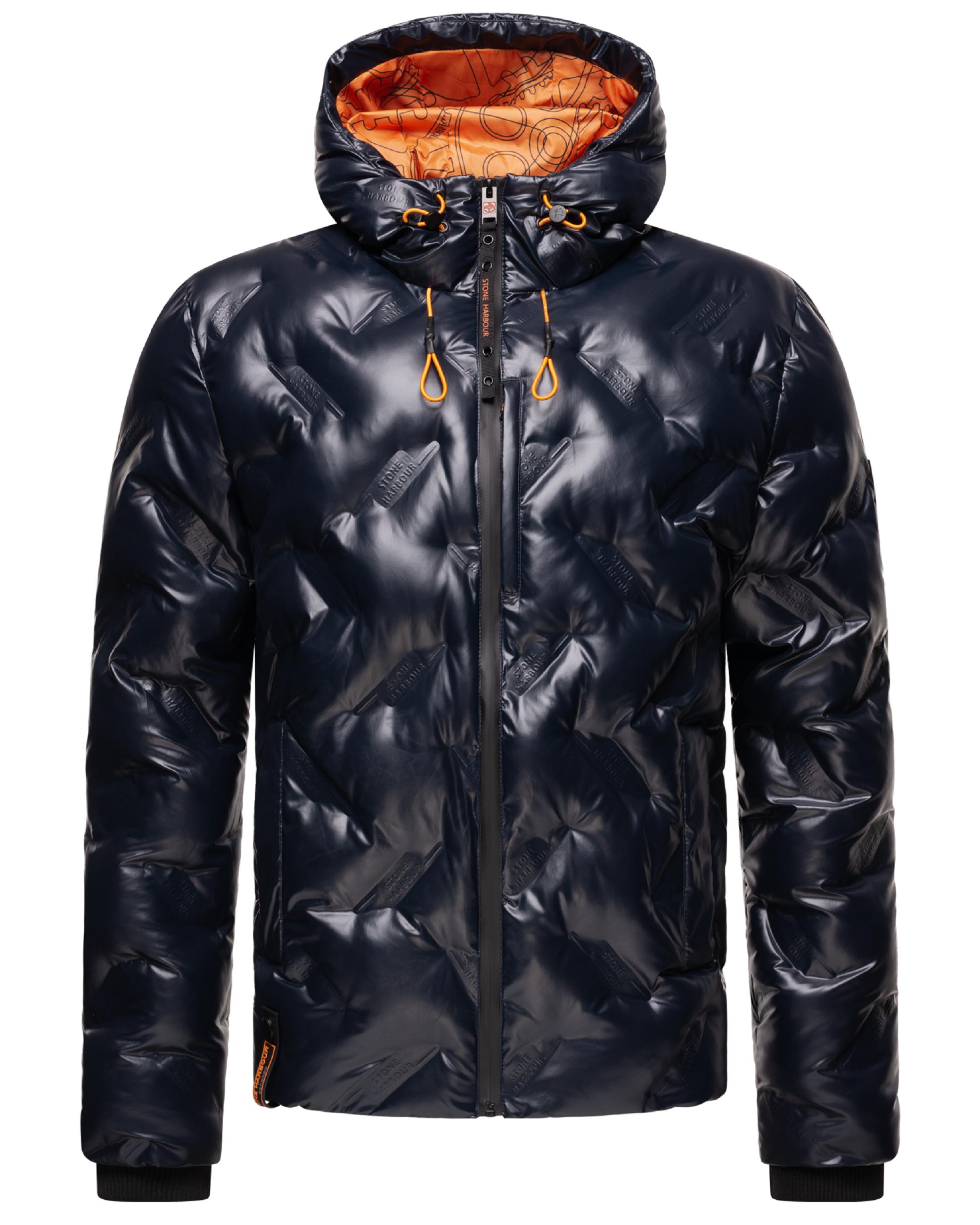 Glänzende Winterjacke mit Kapuze "Geroo" Navy