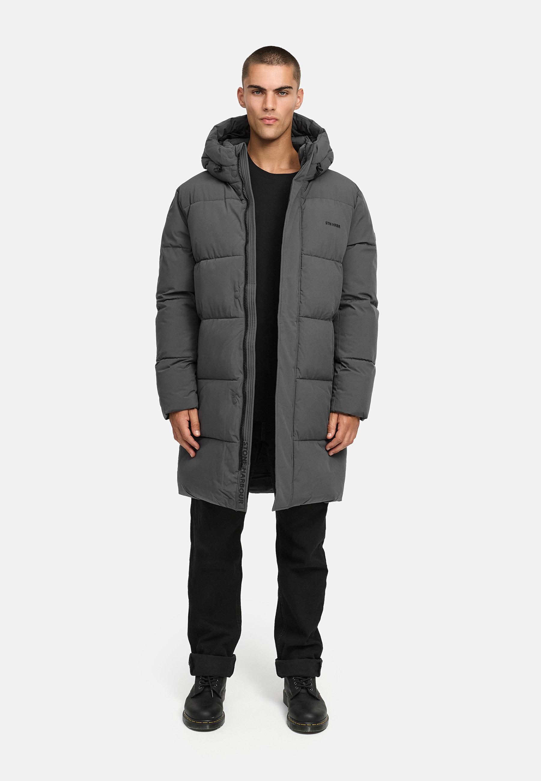 Winter Steppmantel mit Kapuze "Hadrieen XX" Anthracite