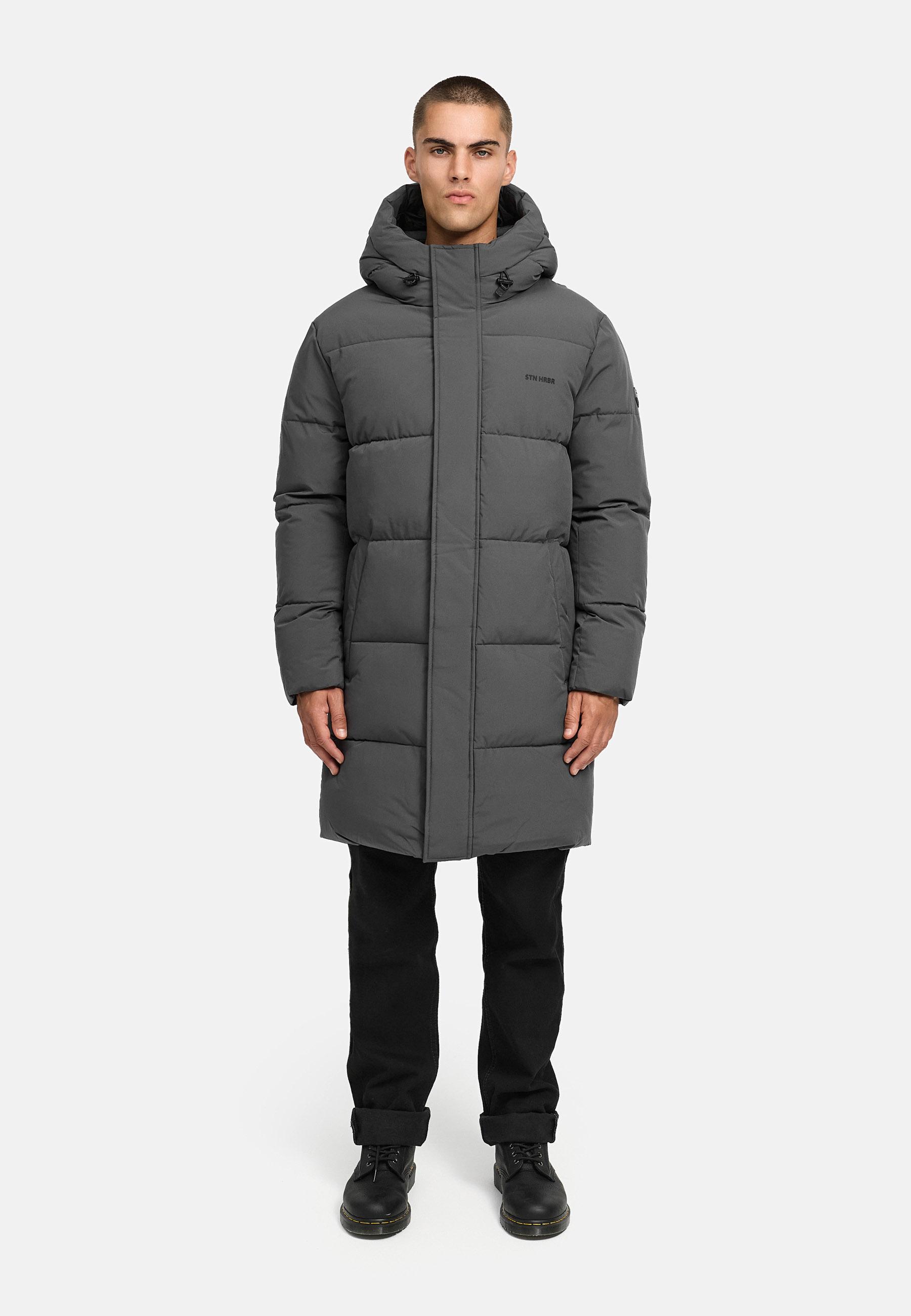 Winter Steppmantel mit Kapuze "Hadrieen XX" Anthracite