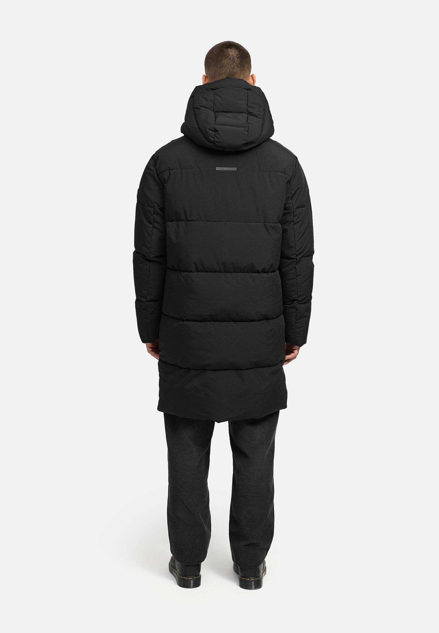 Winter Steppmantel mit Kapuze "Hadrieen XX" Black