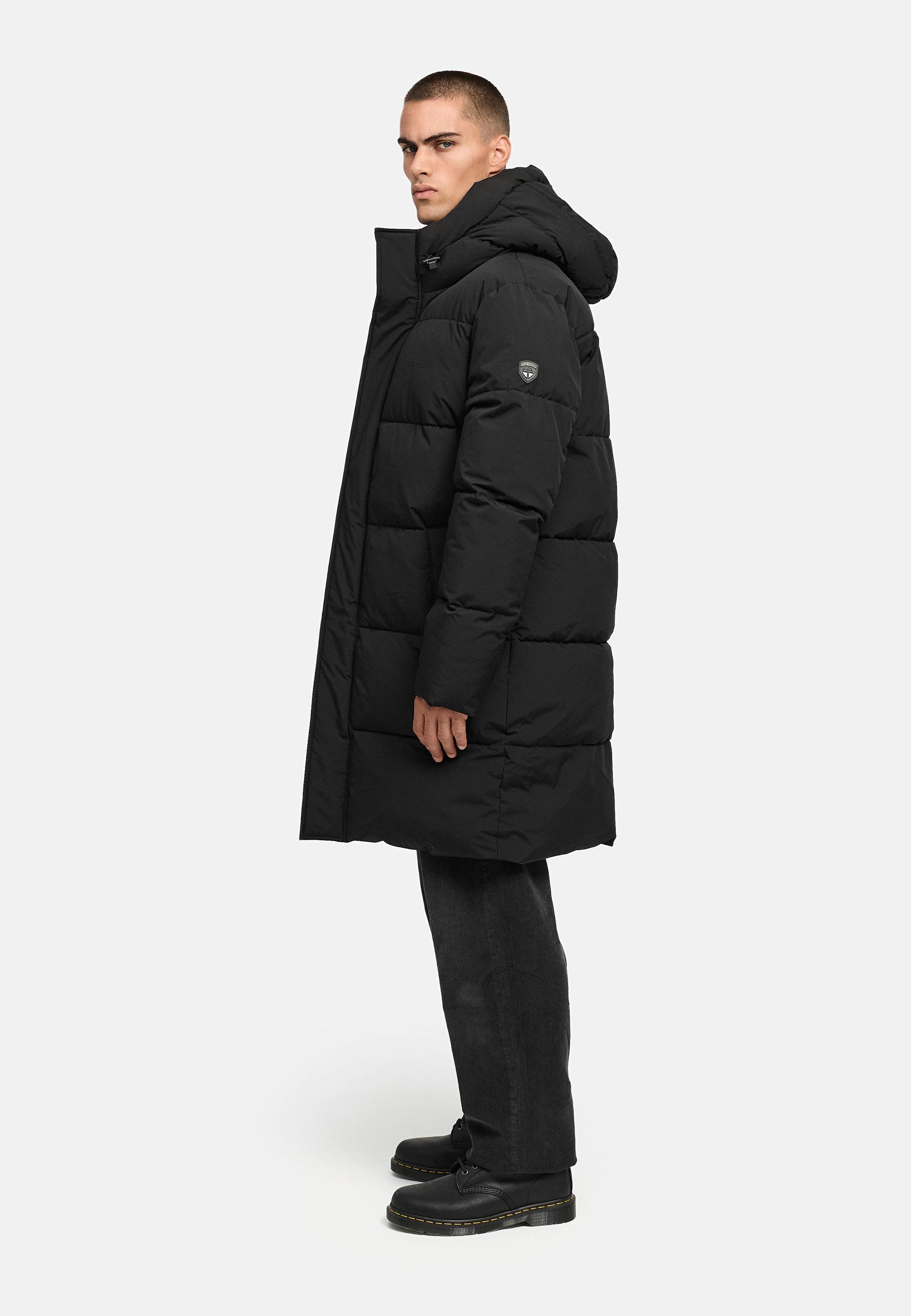 Winter Steppmantel mit Kapuze "Hadrieen XX" Black