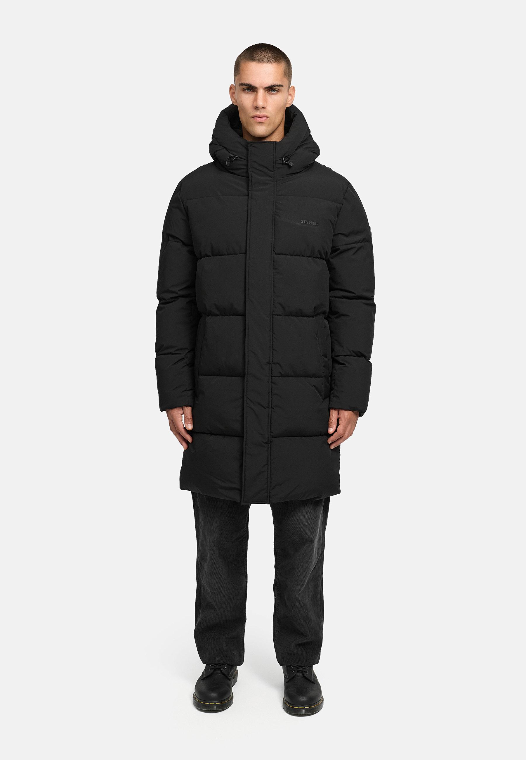 Winter Steppmantel mit Kapuze "Hadrieen XX" Black