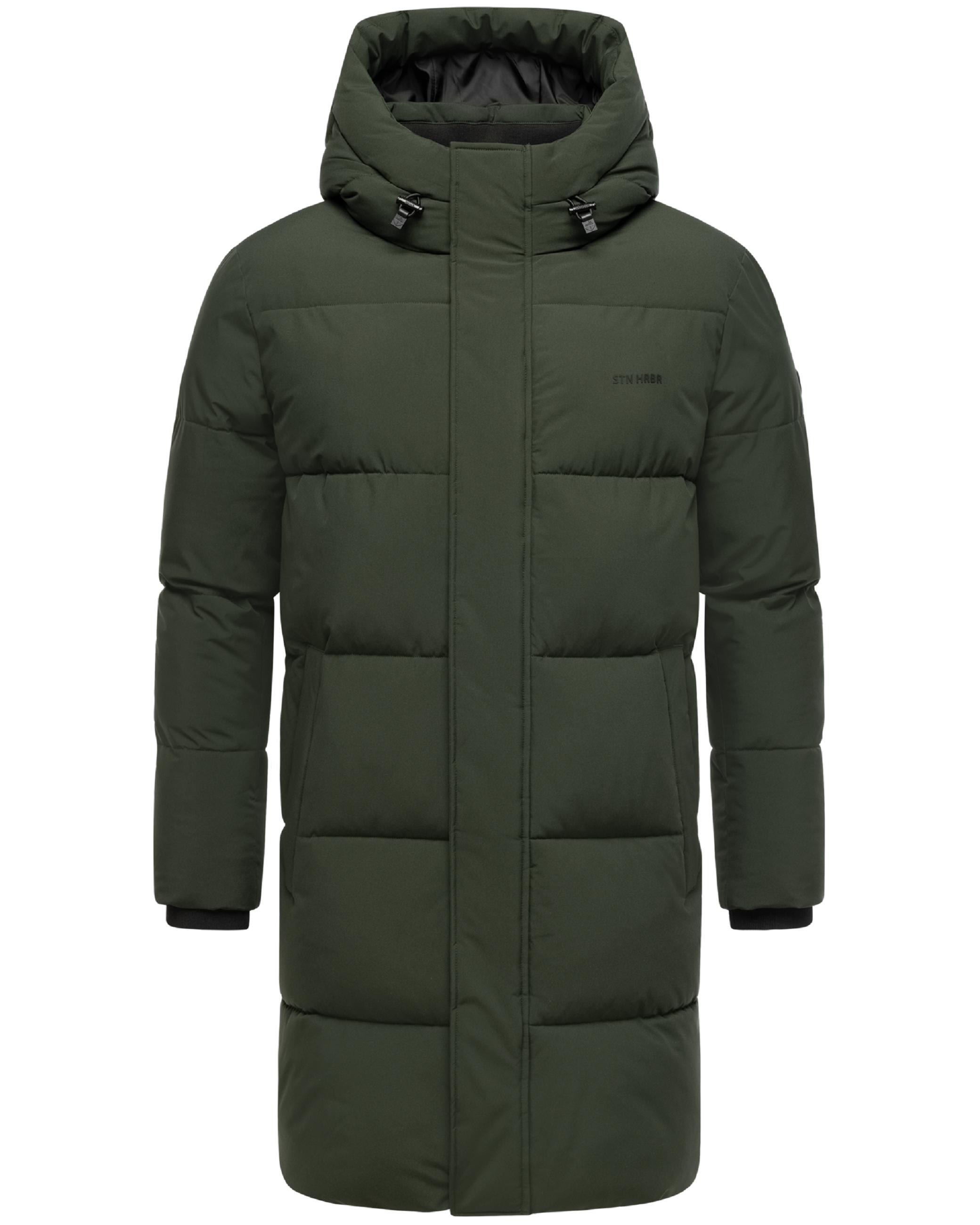 Winter Steppmantel mit Kapuze "Hadrieen XX" Dark Olive