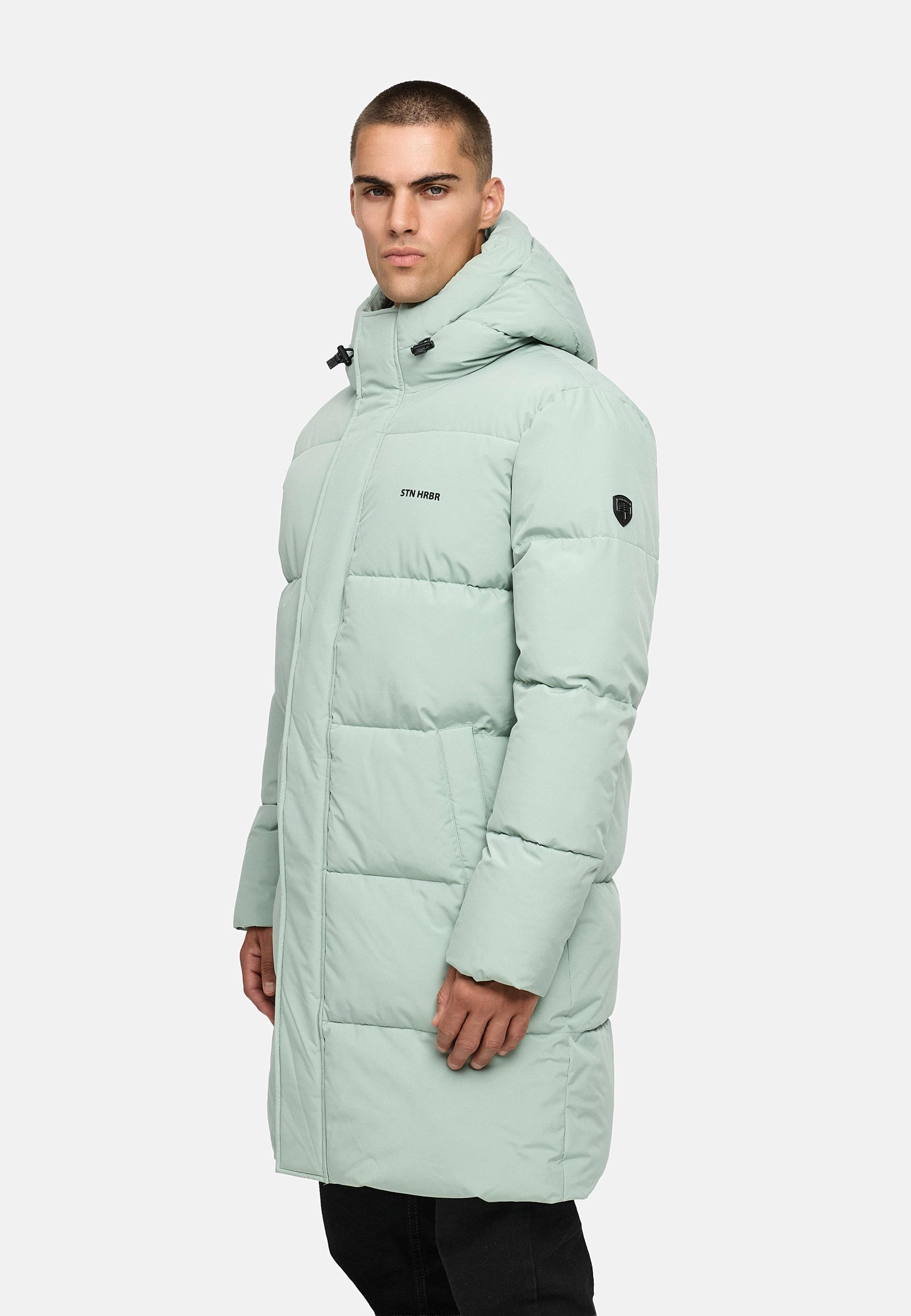 Winter Steppmantel mit Kapuze "Hadrieen XX" Ice Green