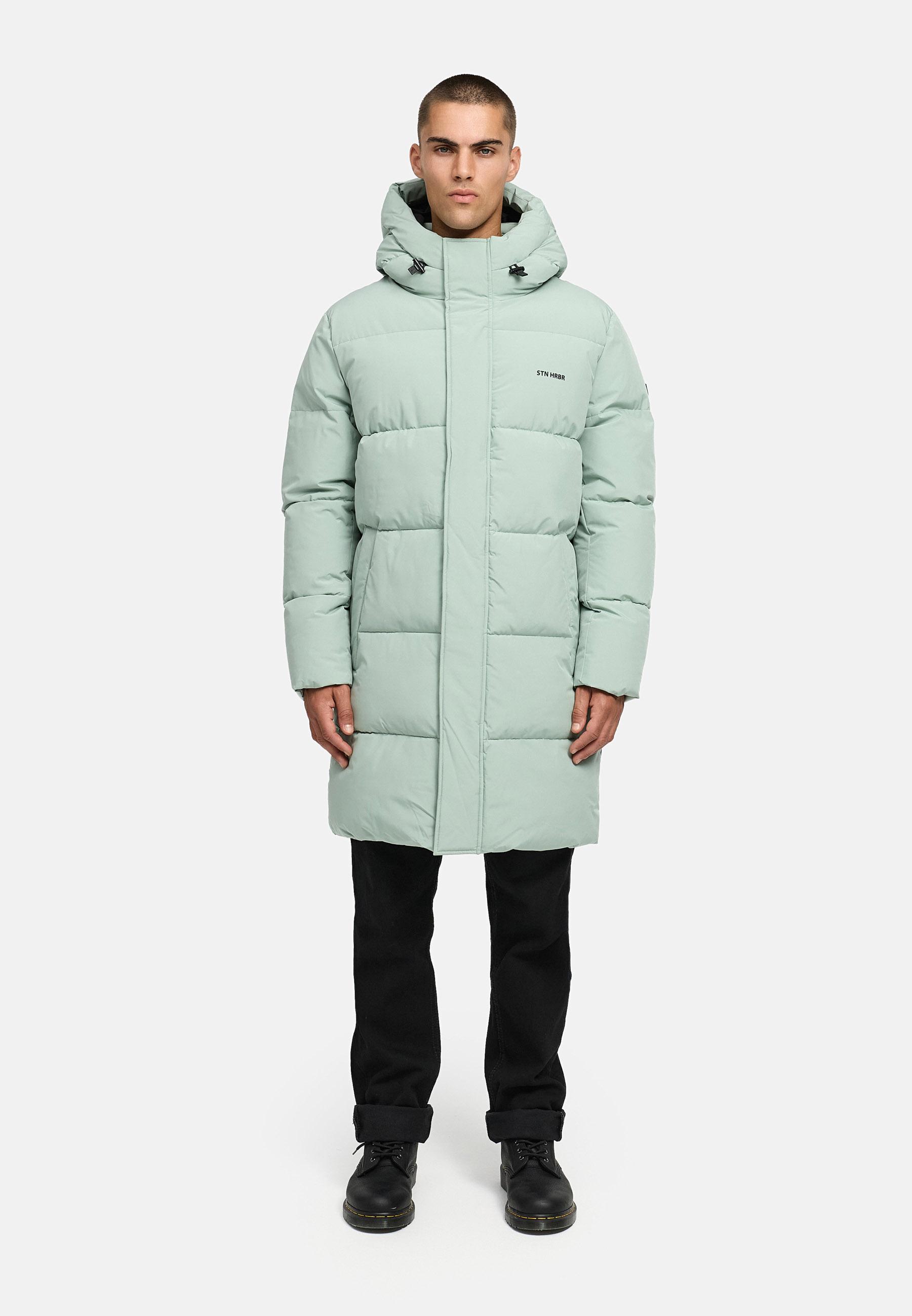 Winter Steppmantel mit Kapuze "Hadrieen XX" Ice Green