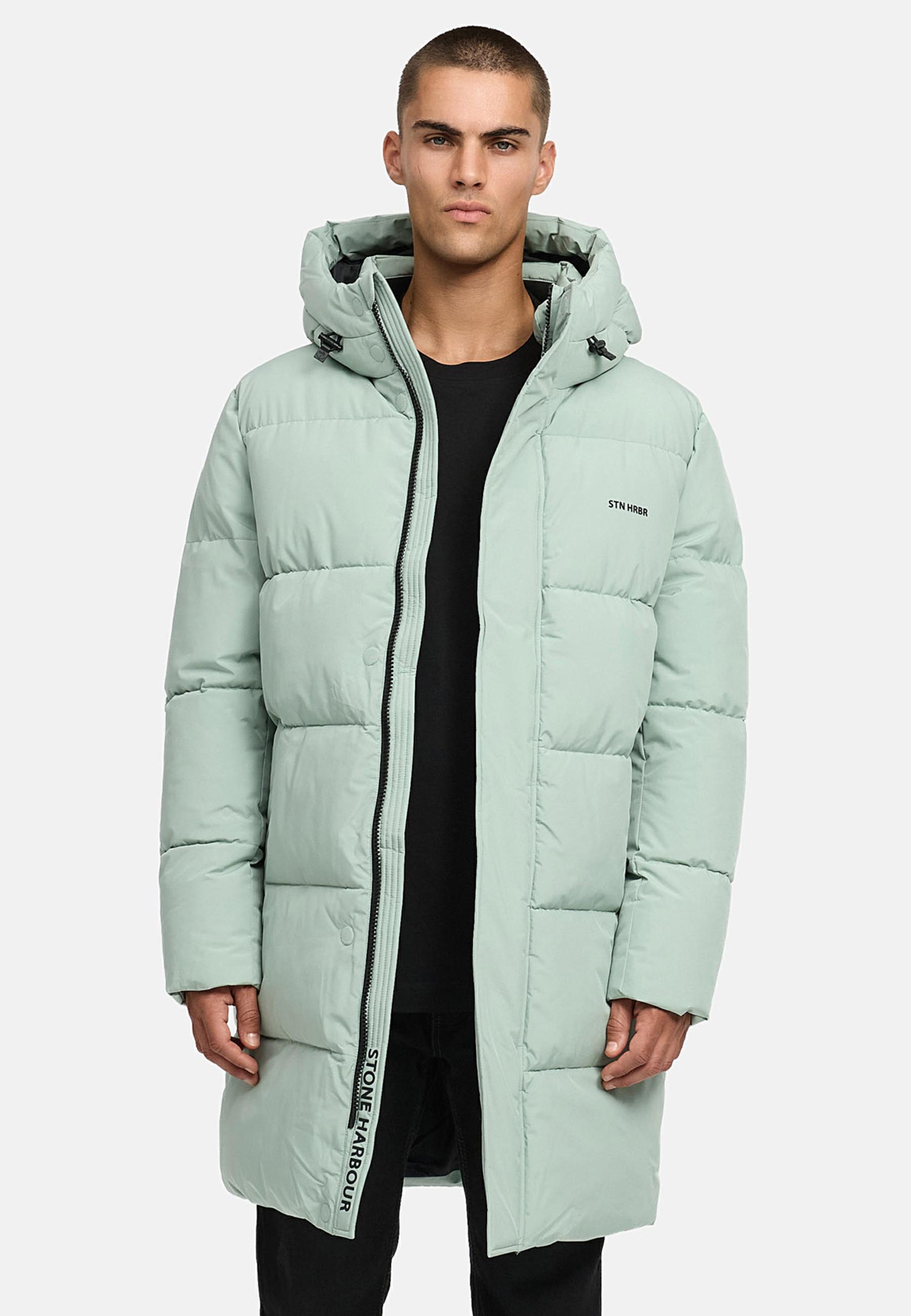 Winter Steppmantel mit Kapuze "Hadrieen XX" Ice Green