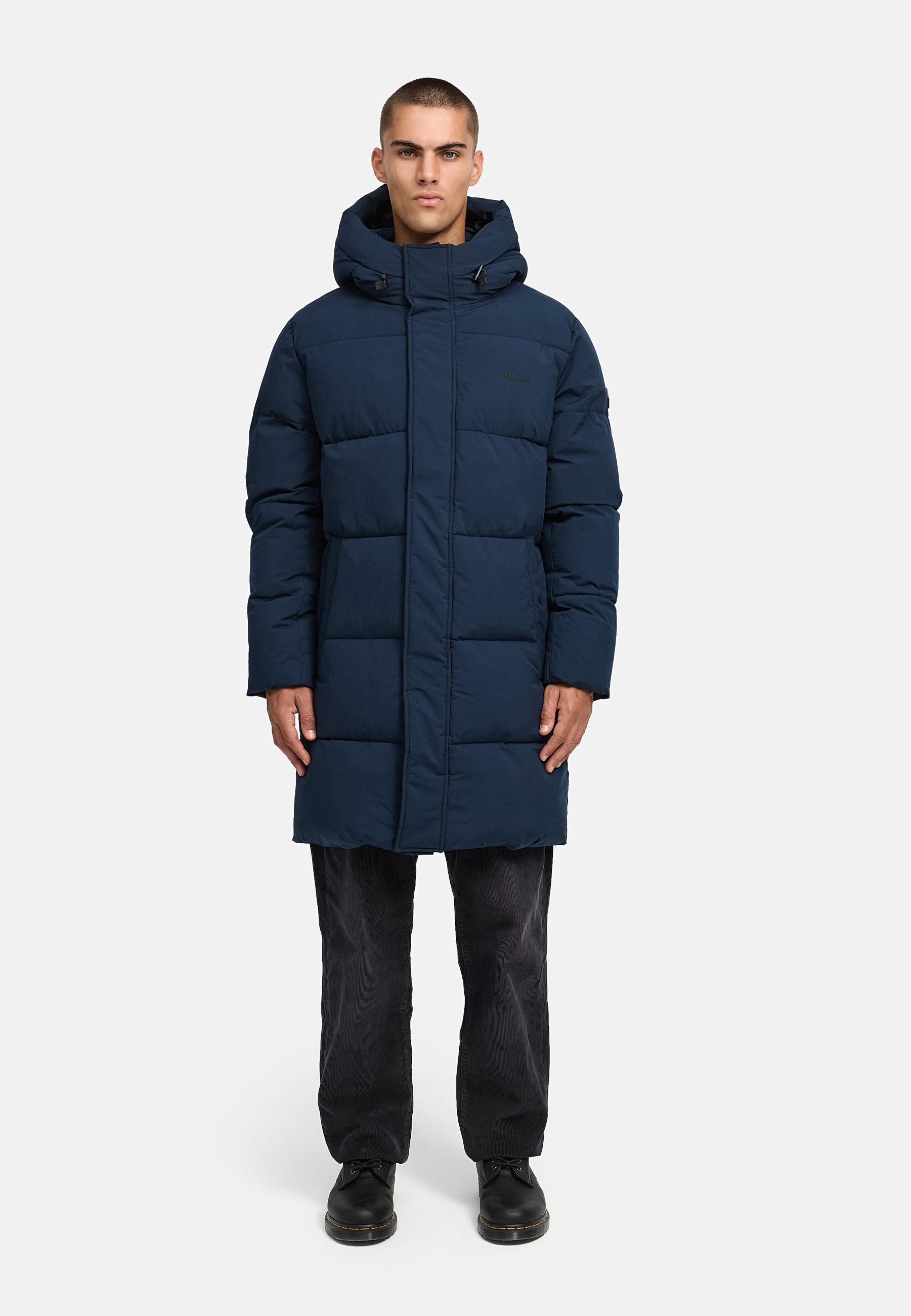 Winter Steppmantel mit Kapuze "Hadrieen XX" Navy