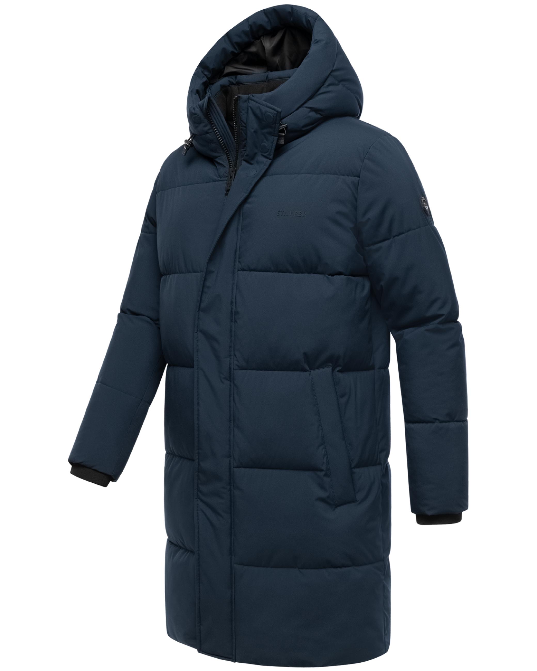Winter Steppmantel mit Kapuze "Hadrieen XX" Navy