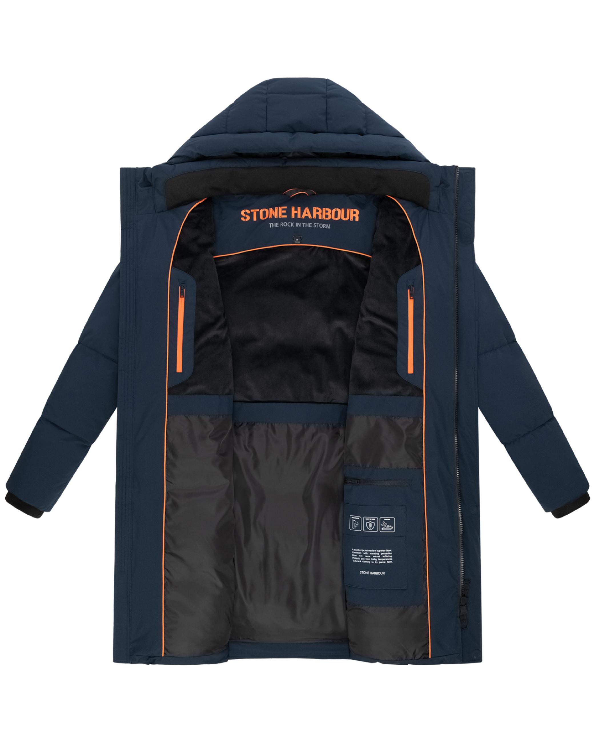 Winter Steppmantel mit Kapuze "Hadrieen XX" Navy