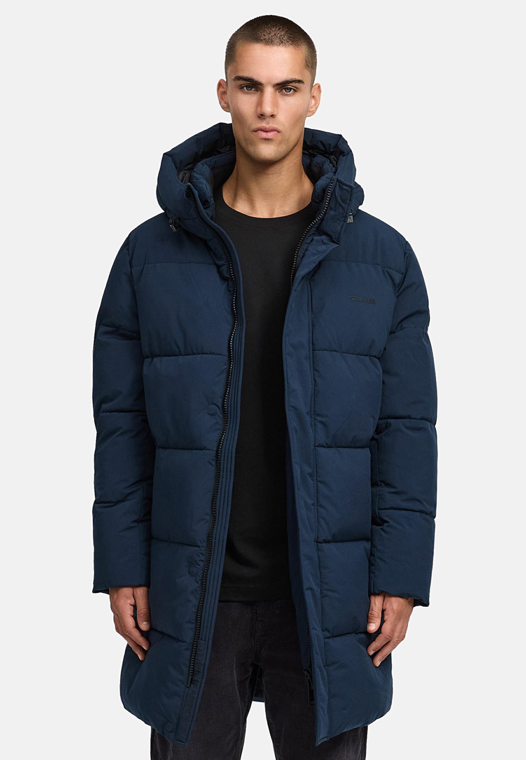 Winter Steppmantel mit Kapuze "Hadrieen XX" Navy