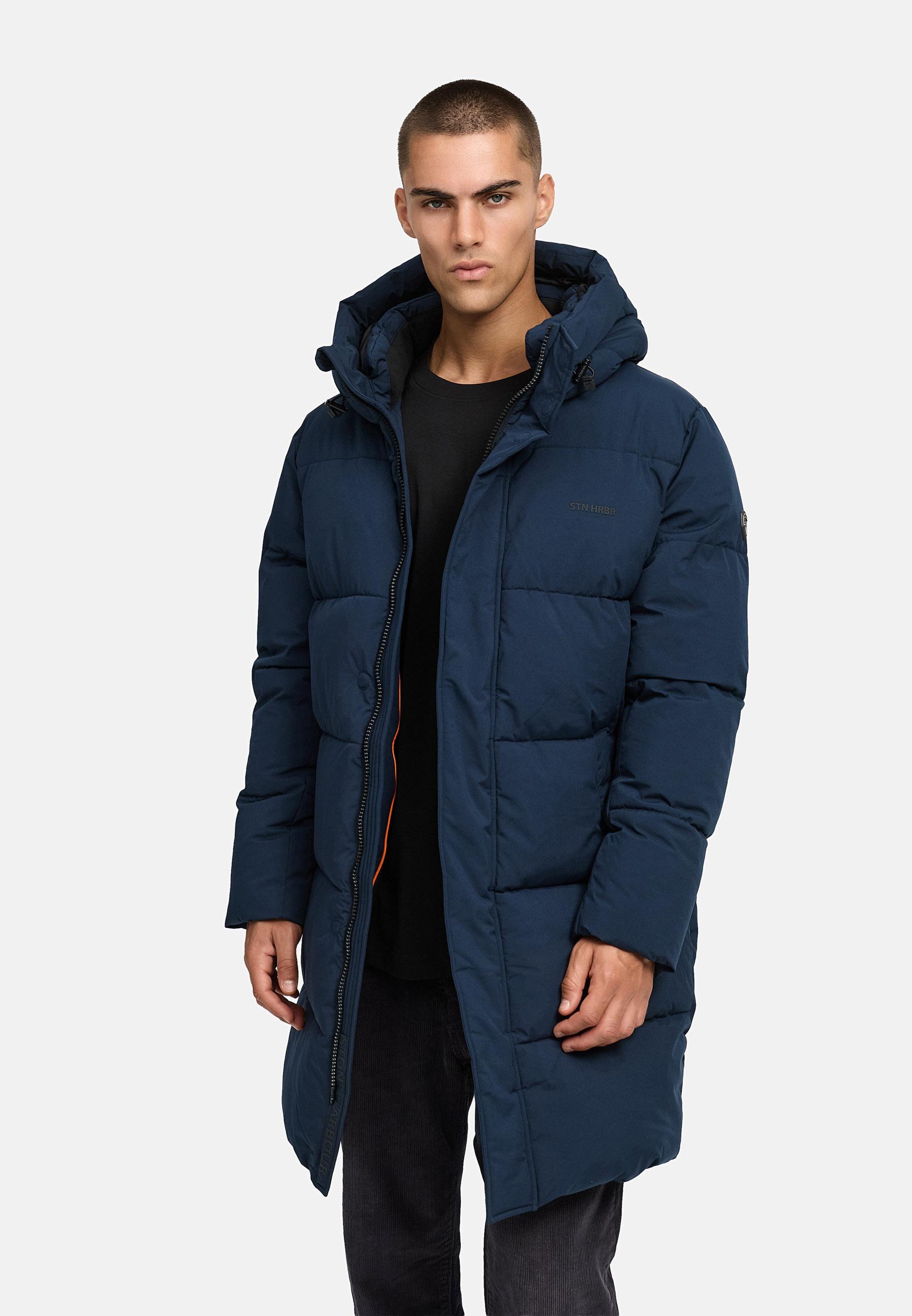 Winter Steppmantel mit Kapuze "Hadrieen XX" Navy