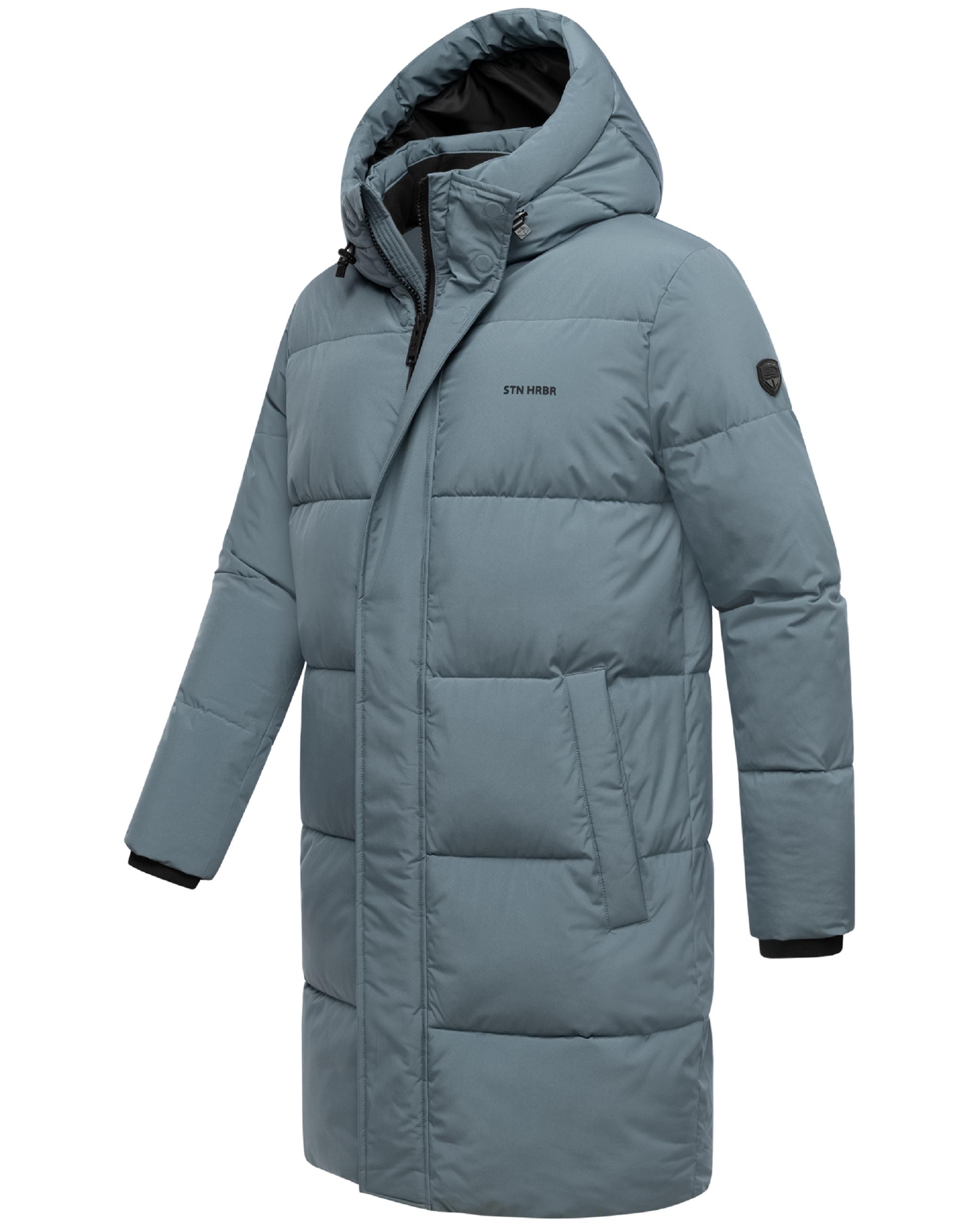 Winter Steppmantel mit Kapuze "Hadrieen XX" Stormy Blue